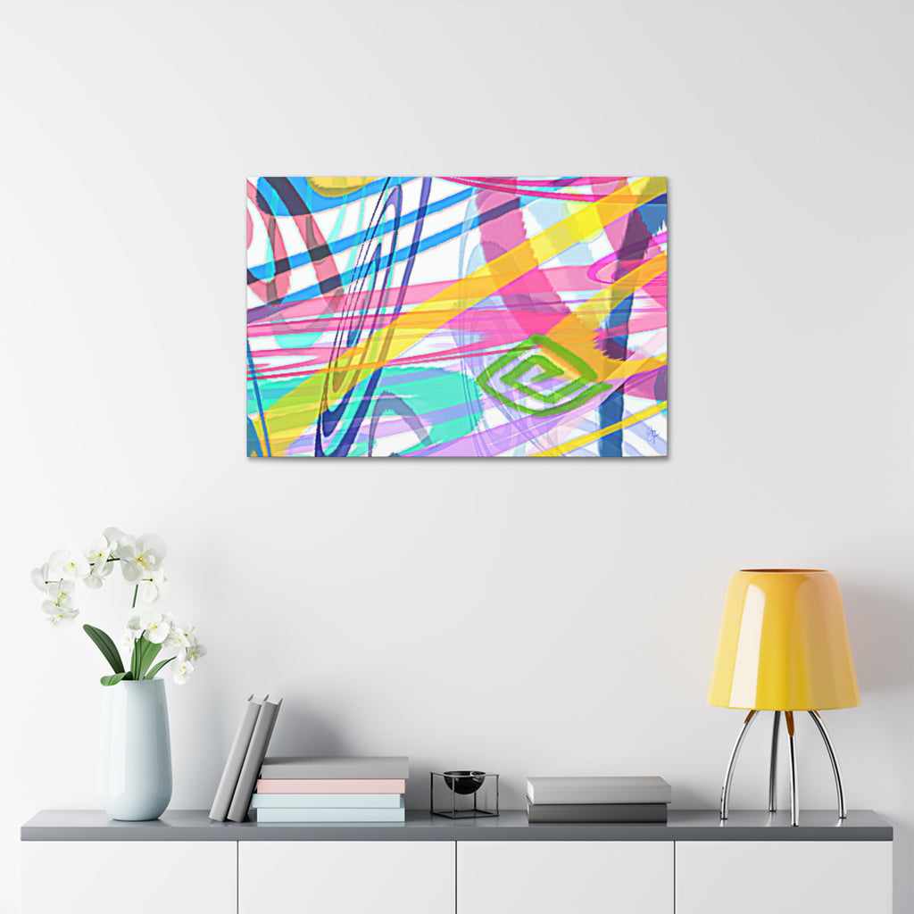 Abstract Rainbow Scribble Canvas – Colorful Modern Wall Art (1.5" Stretched)