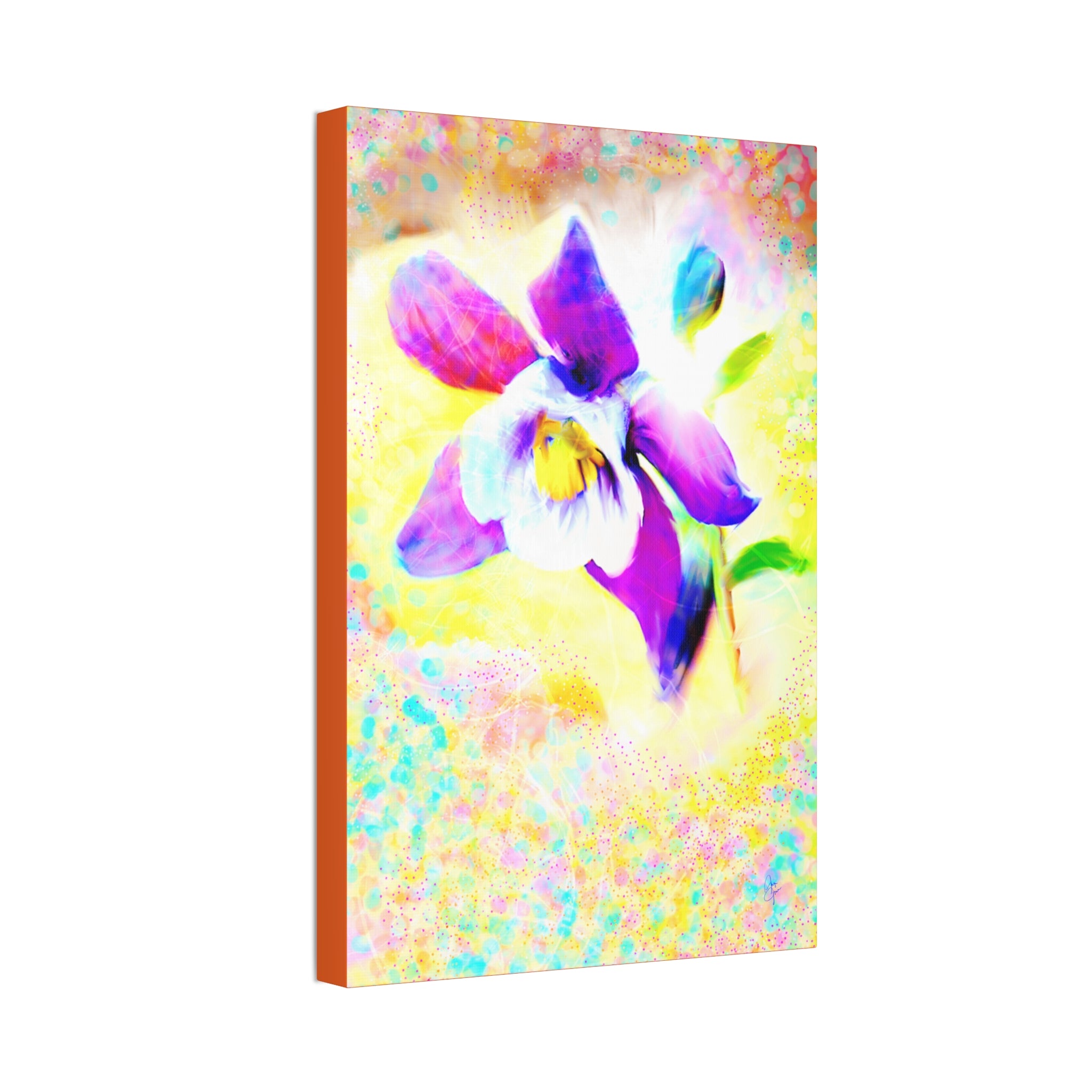 Purple Orchid Canvas Wall Art - Vibrant Floral Stretched Canvas
