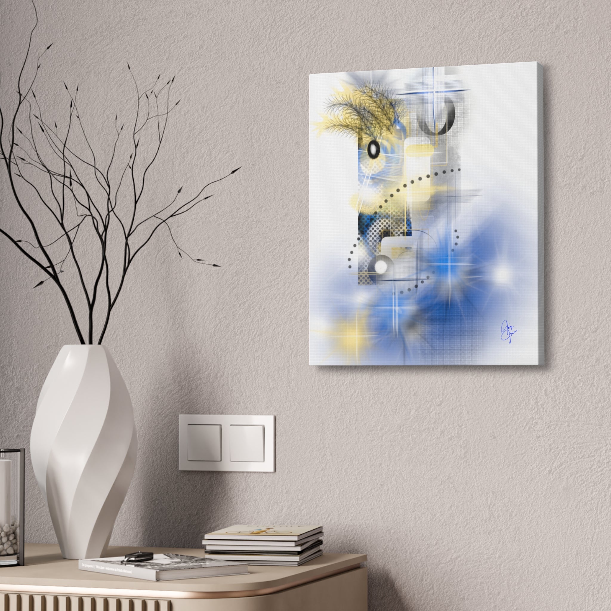 Abstract Parrot Canvas Stretched 1.5"