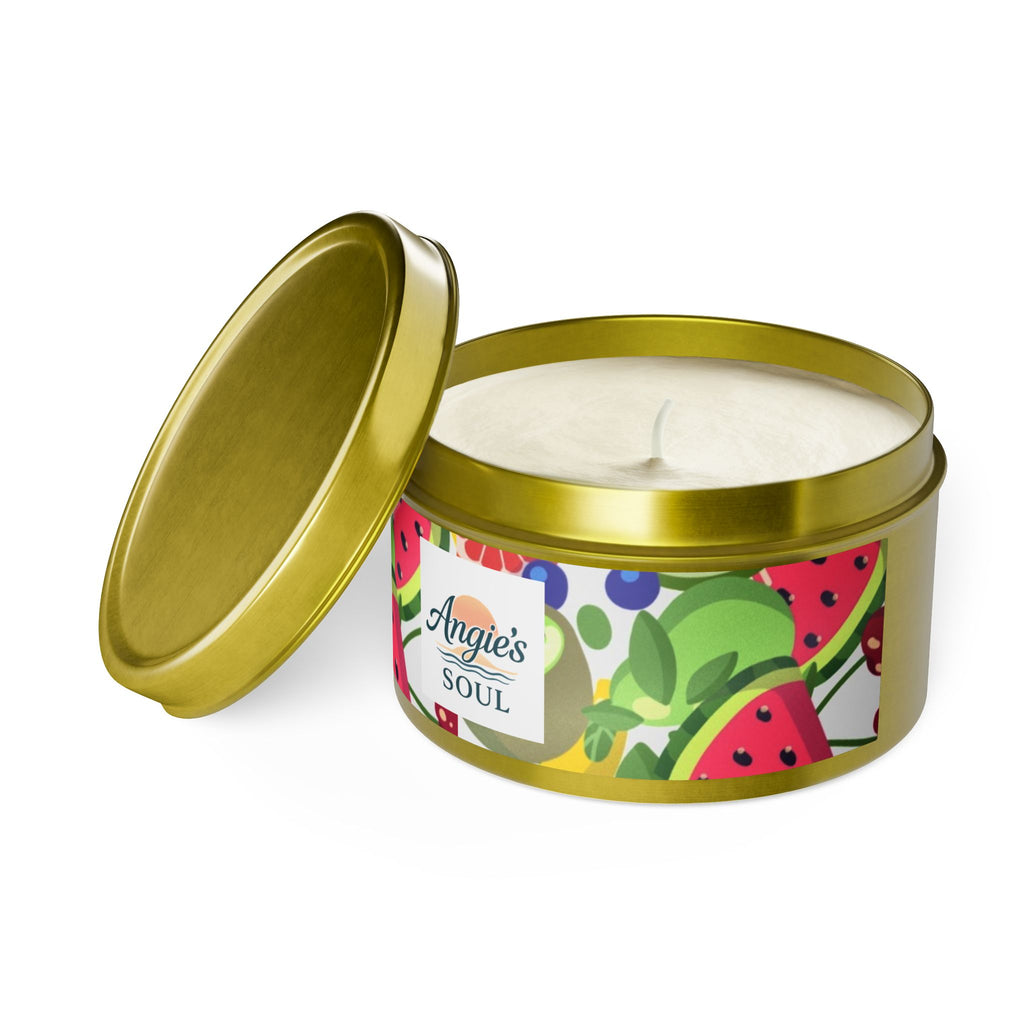 Tin Candle — Angie’s Soul Tropical Fruit Scented Tin Candle