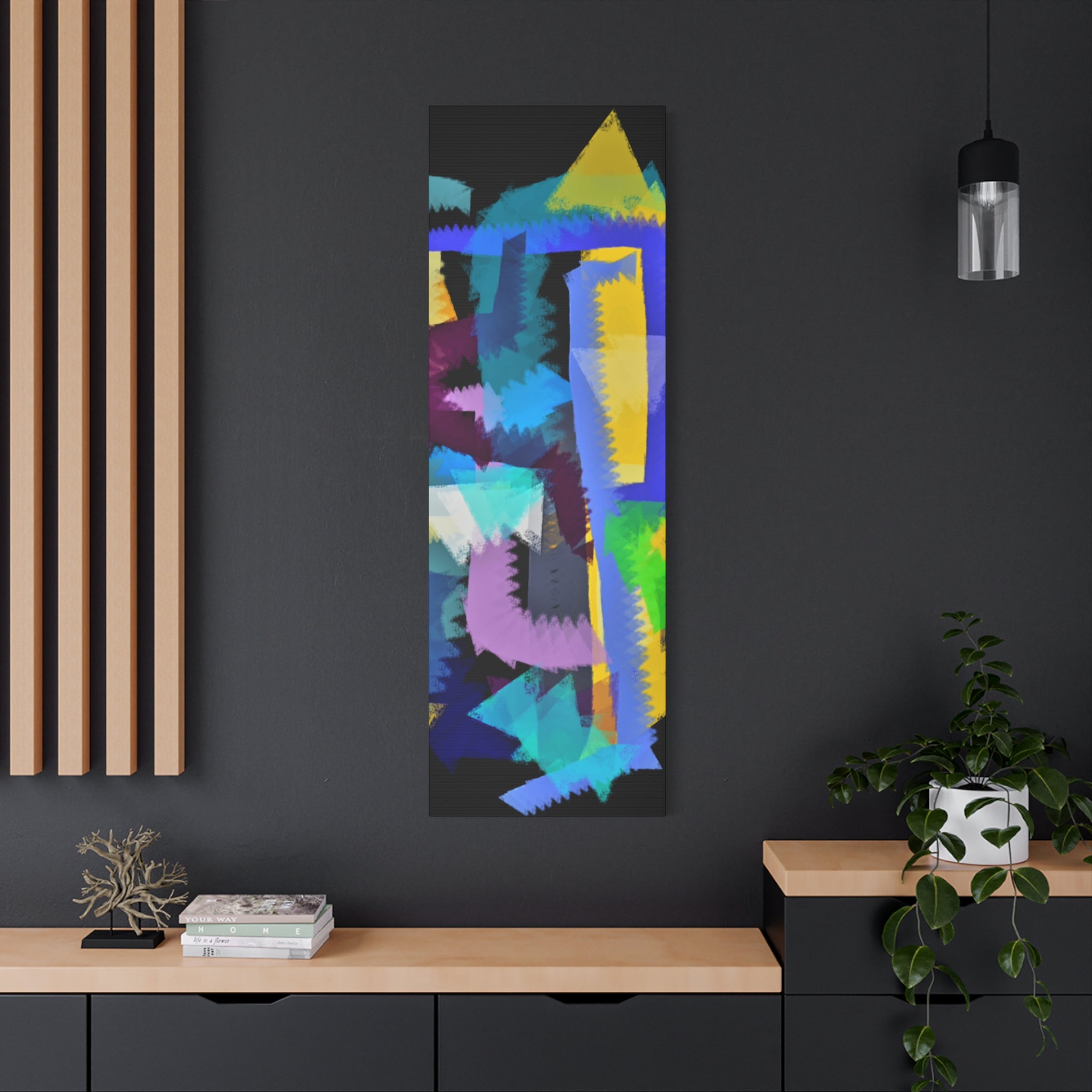 Abstract Color Burst Canvas Print — Vibrant Geometric Wall Art