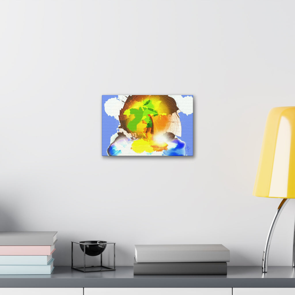 Abstract Sunrise Landscape Canvas — Vibrant Tropical Art on Stretched 1.5" Frame