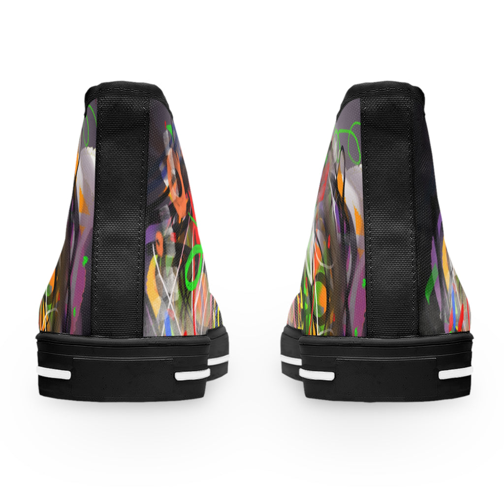 Women’s High Top Sneakers — Colorful Graffiti 'Life' Street Art Design