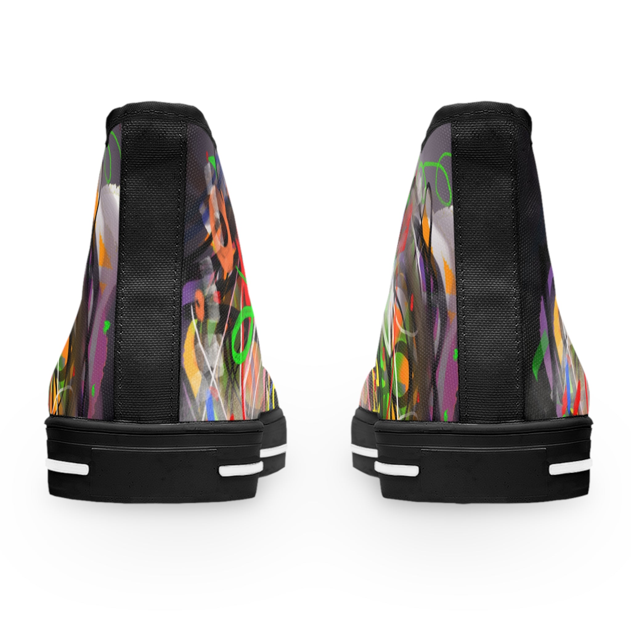 Women’s High Top Sneakers — Colorful Graffiti 'Life' Street Art Design