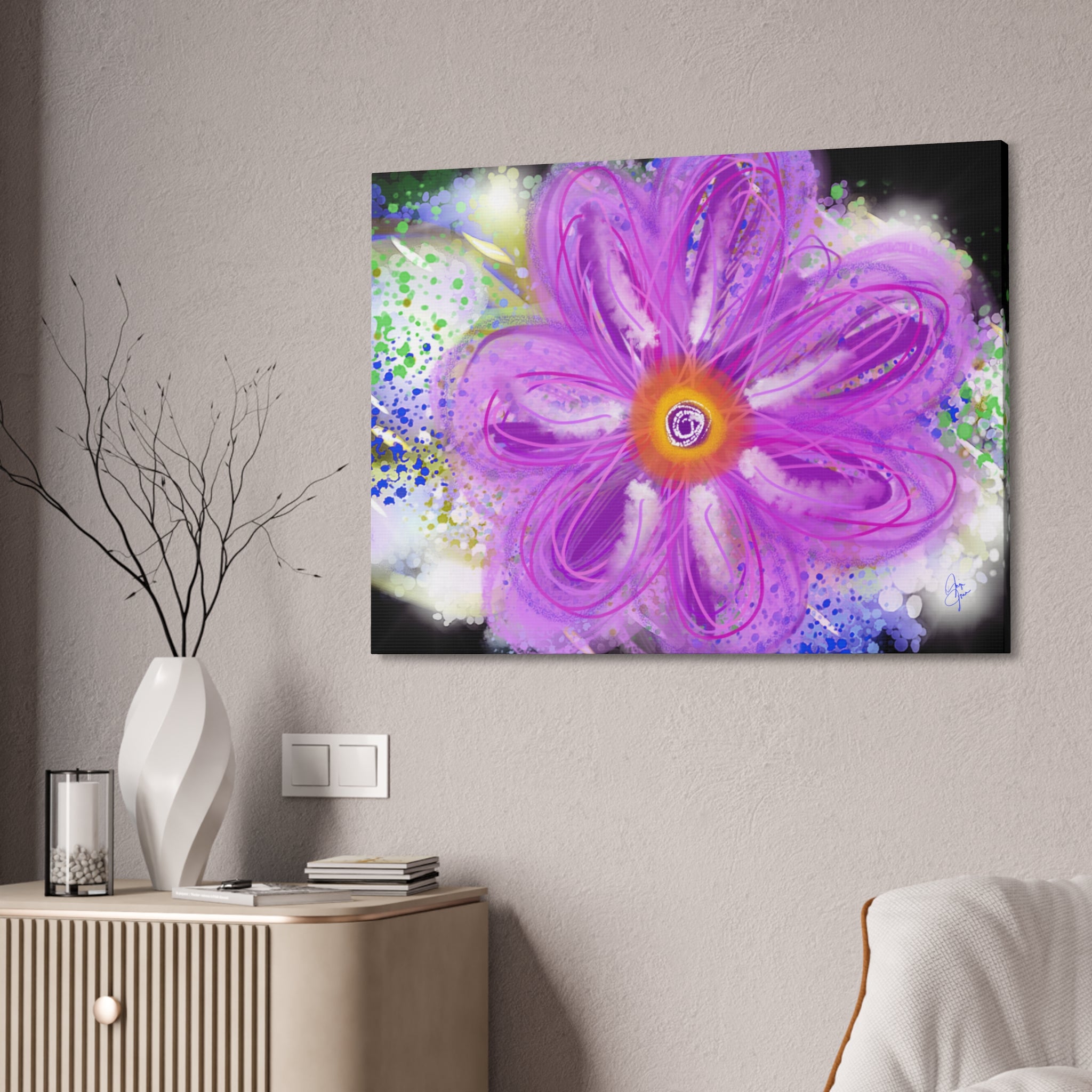 Purple Bloom Floral Canvas - Stretched 1.5" Wall Art