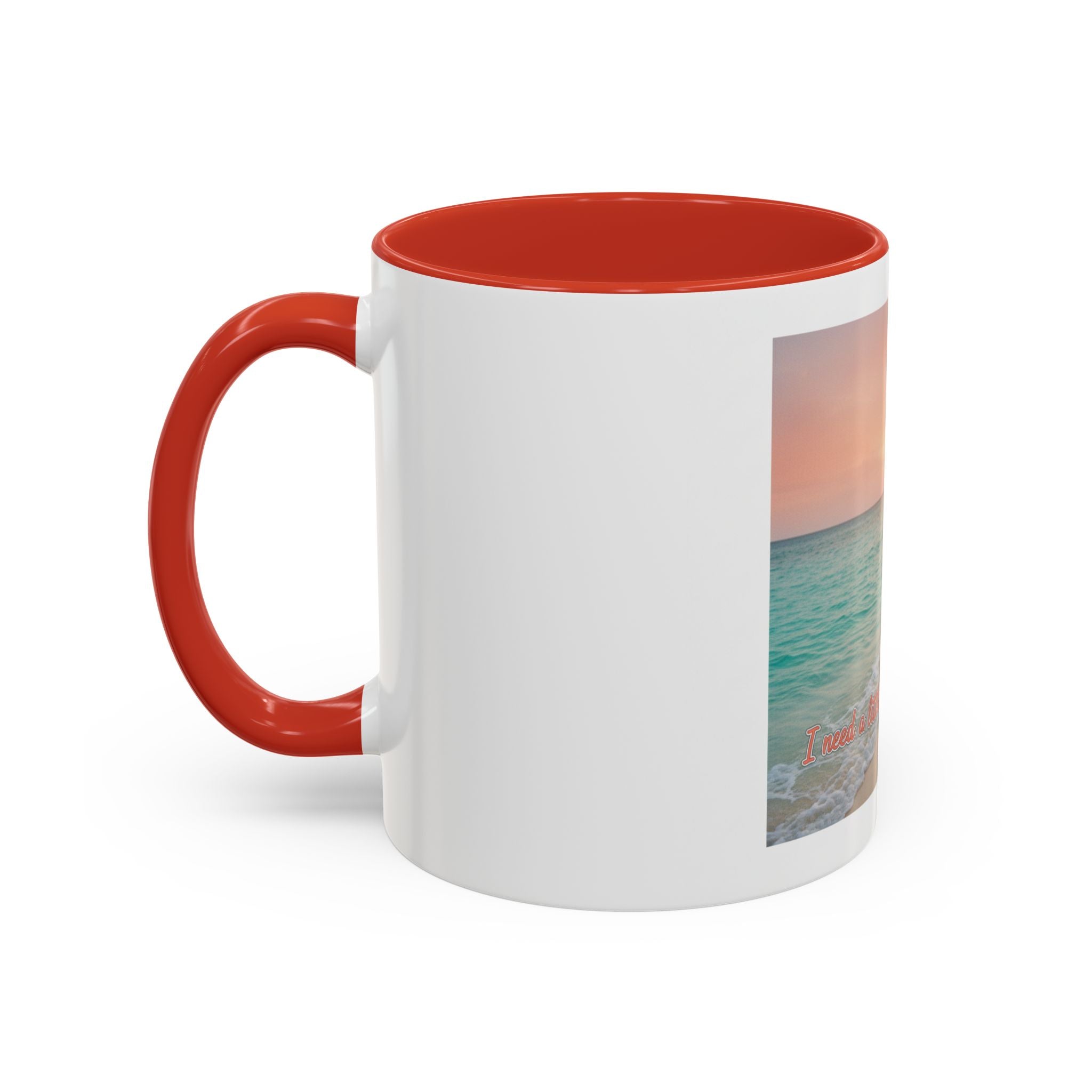 Tropical Beach Coffee Mug — Sunset Palm Ocean Accent Mug (11/15 oz)