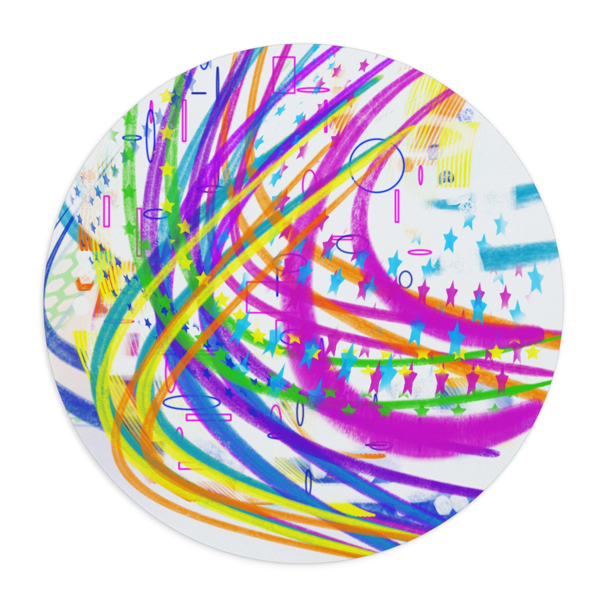Abstract Rainbow Swirl Mouse Pad — Colorful Artistic Desk Mat for Office & Gaming