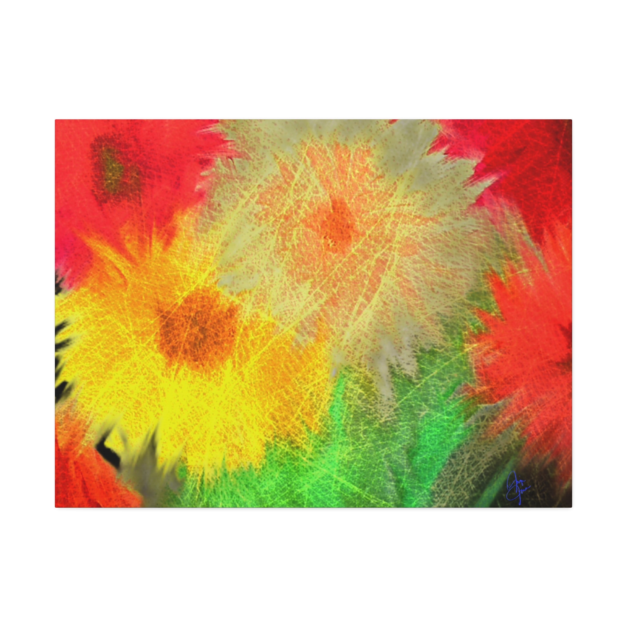 Abstract Rainbow Pumpkin Canvas Stretched 1.5" – Colorful Fall Wall Art