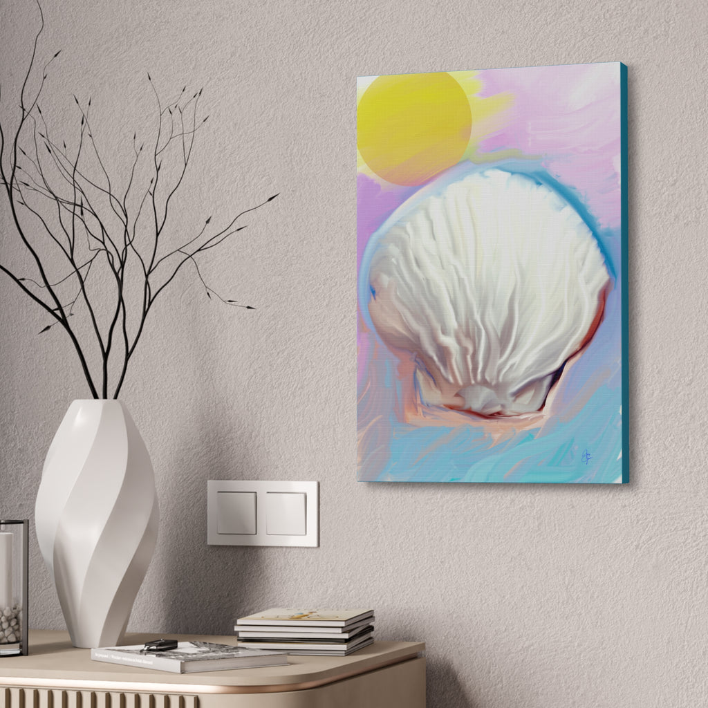 Seashell Dream Canvas Stretch — Pastel Beach Wall Art (1.5" Stretched)