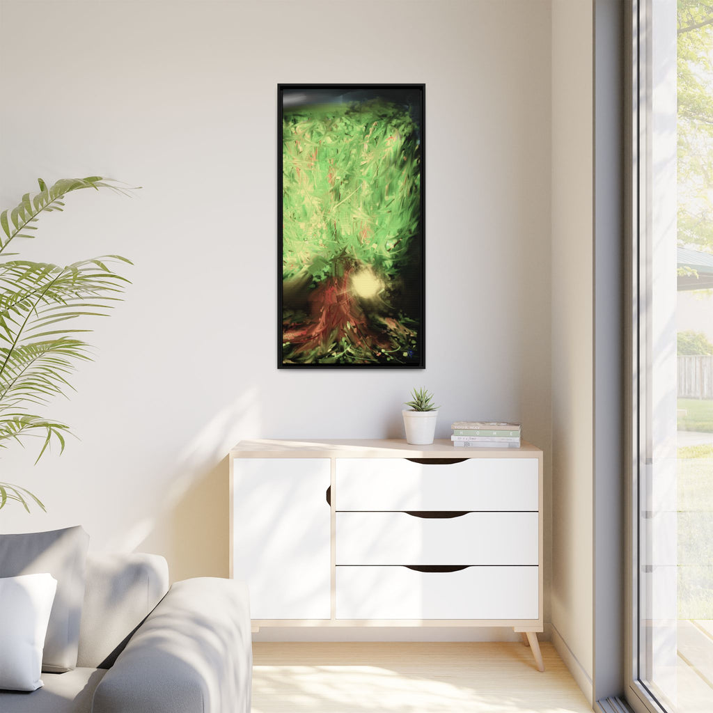 Sunset Tree Matte Canvas Framed Wall Art