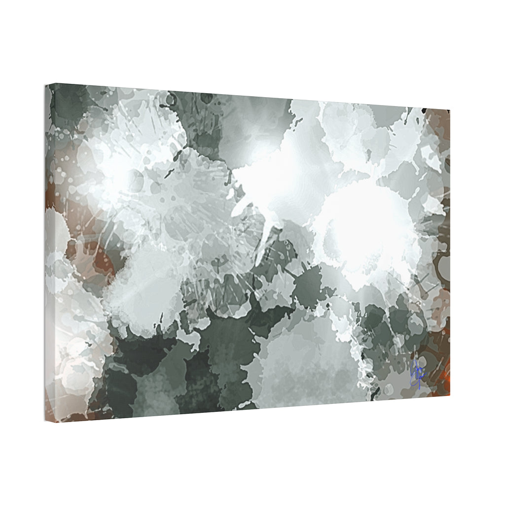 Abstract Gray Ink Splash Canvas