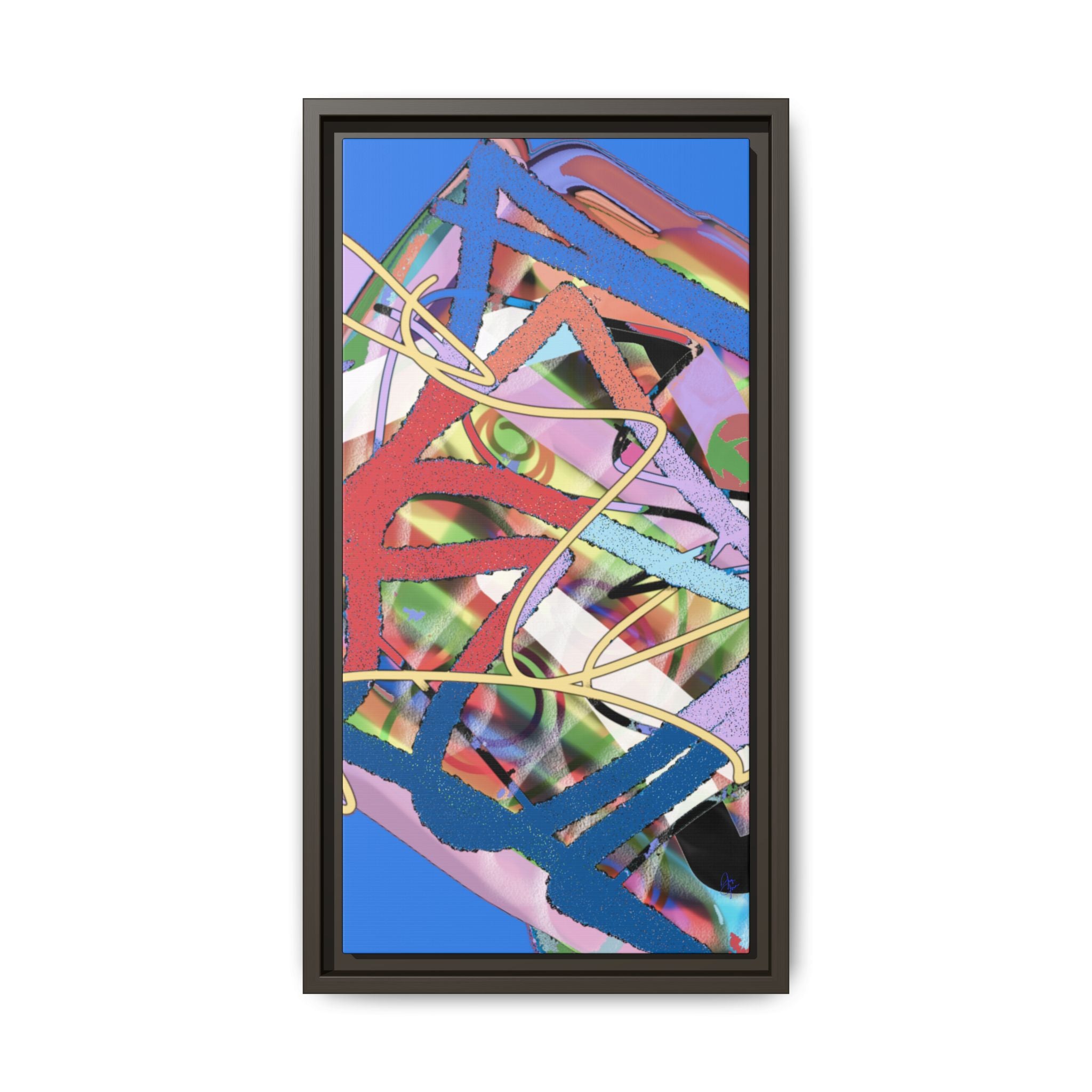 Abstract Multi‑Color Framed Canvas Art – Vibrant Modern Wall Decor