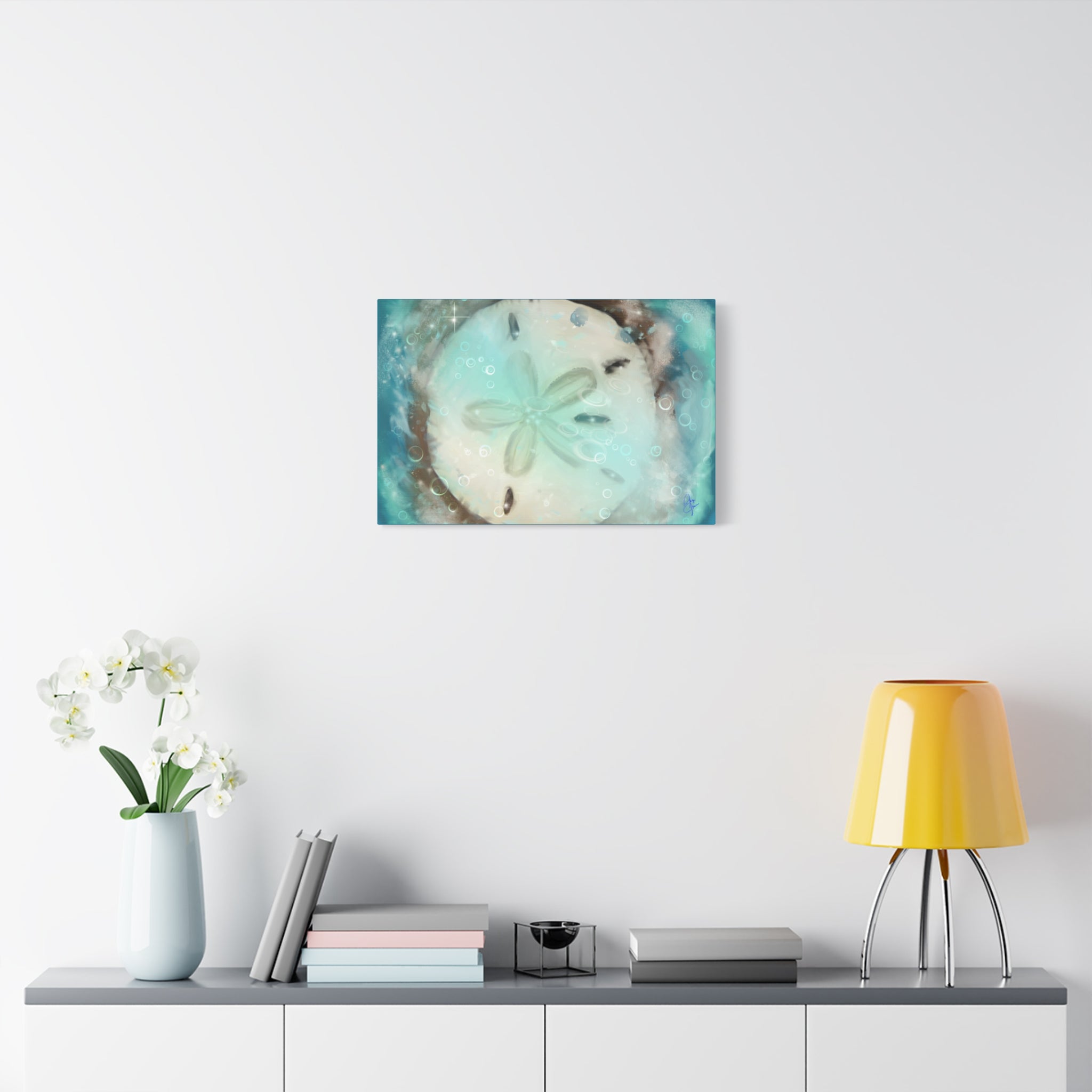 Sand Dollar Ocean Canvas Wall Art — Beach Coastal Nautical Decor