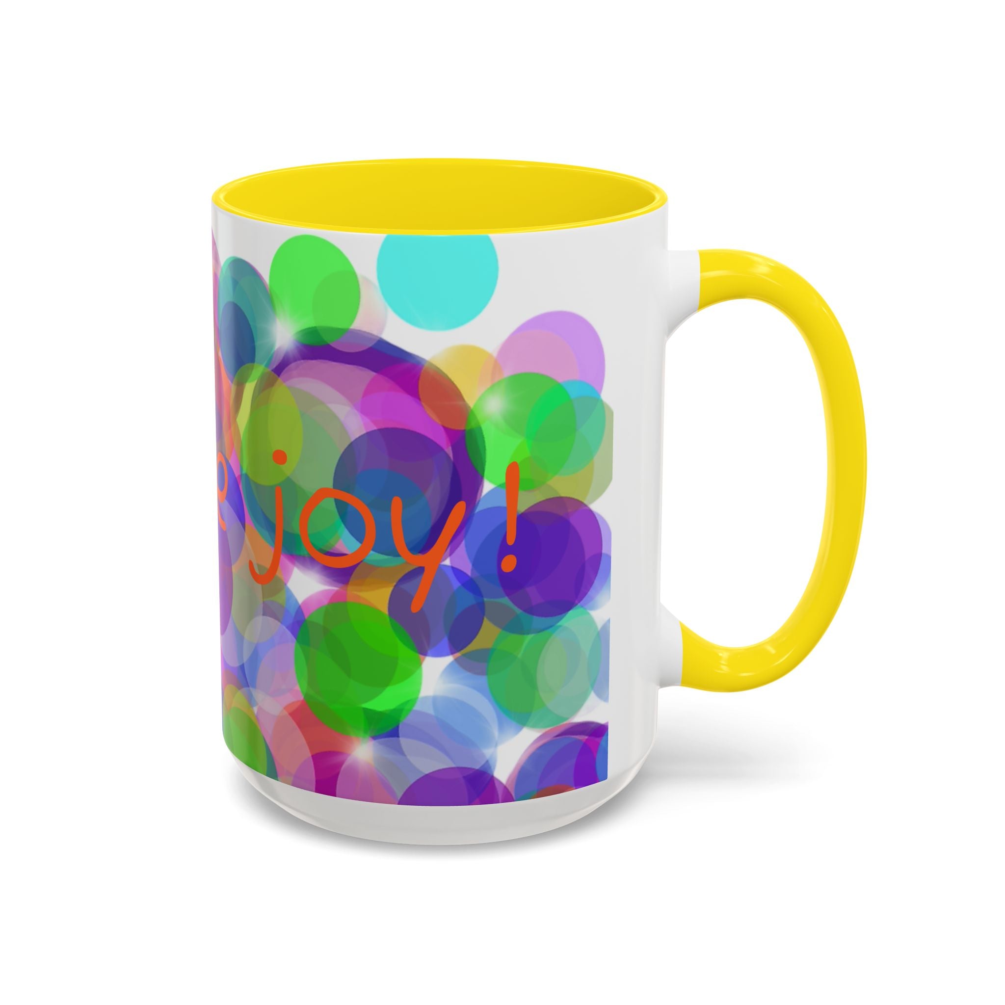 Colorful Bokeh "Choose Joy!" Accent Coffee Mug (11/15oz)
