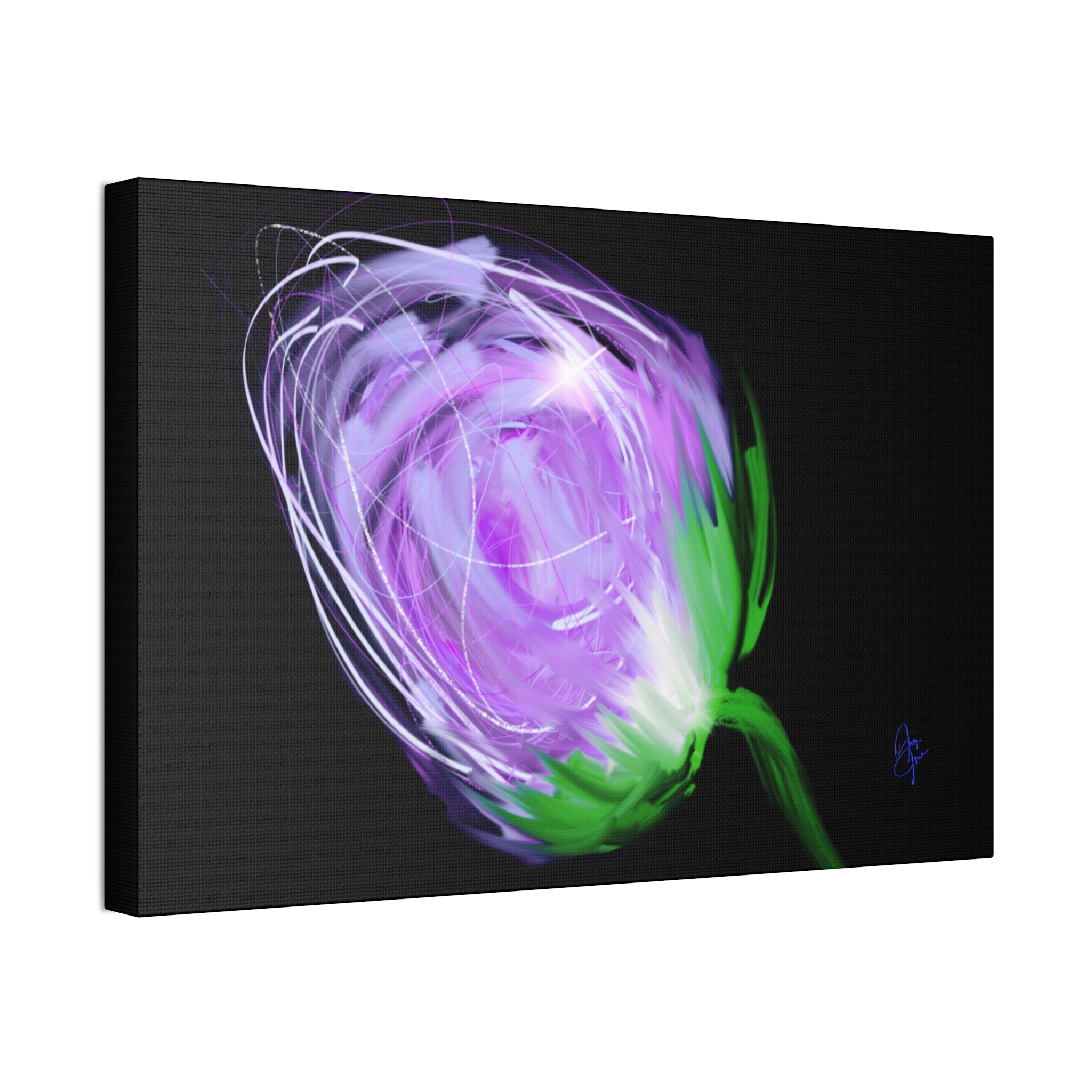 Abstract Purple Bloom Canvas Print — Stretched 1.5" Wall Art
