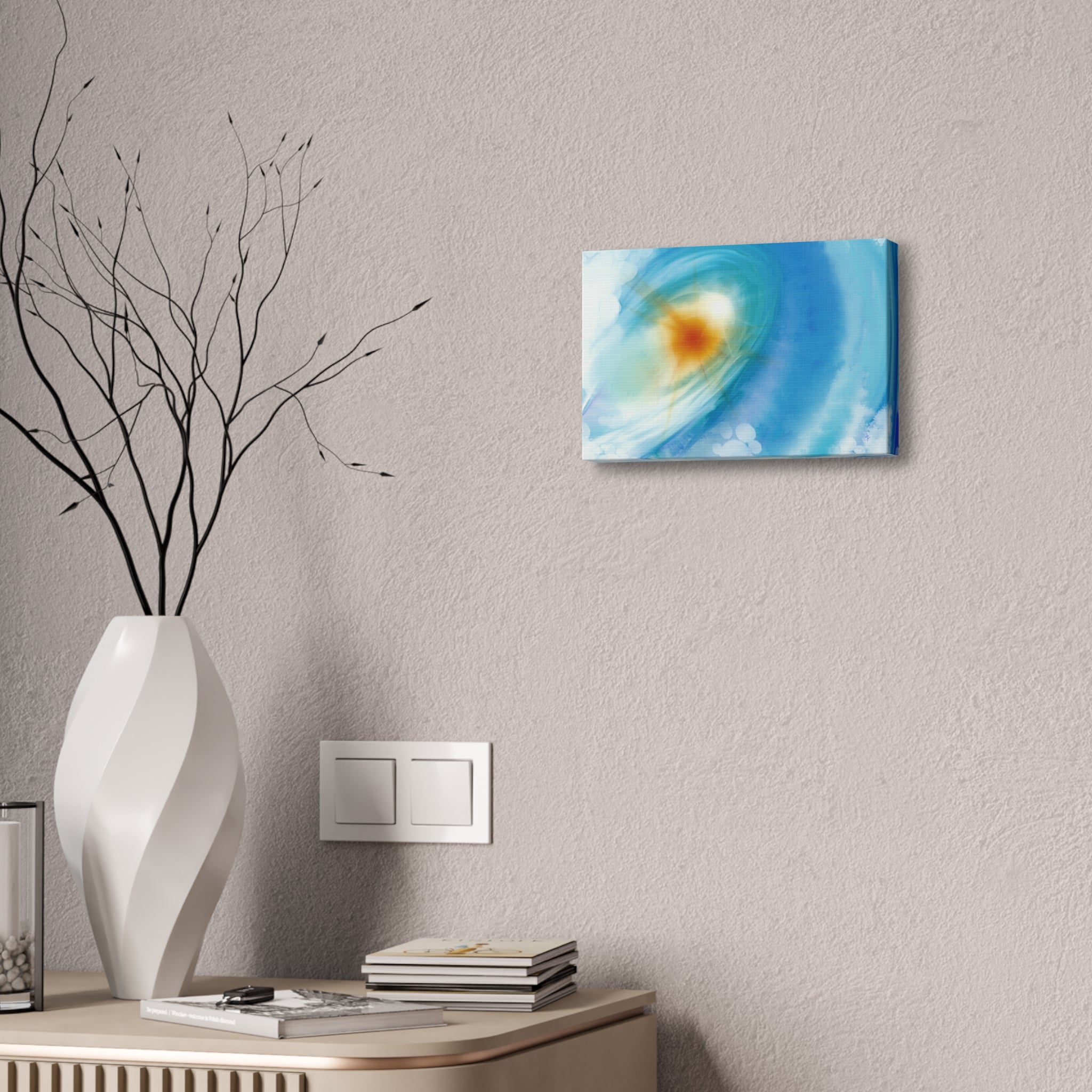 Abstract Ocean Vortex Canvas Print — Blue Swirl Wall Art