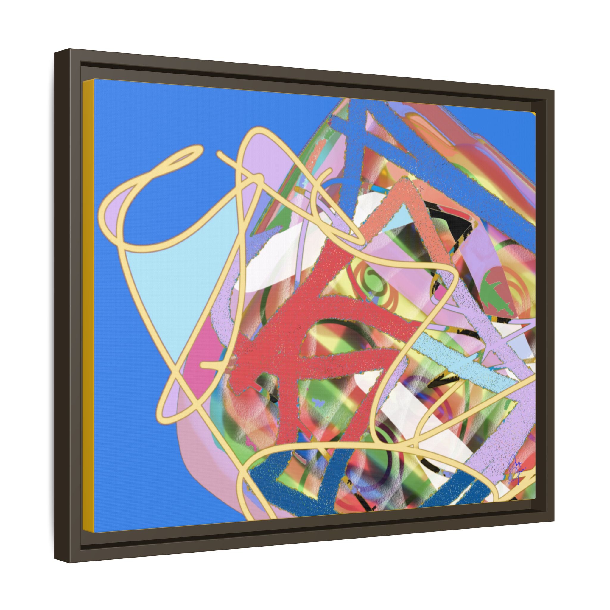 Abstract Multi‑Color Framed Canvas Art – Vibrant Modern Wall Decor