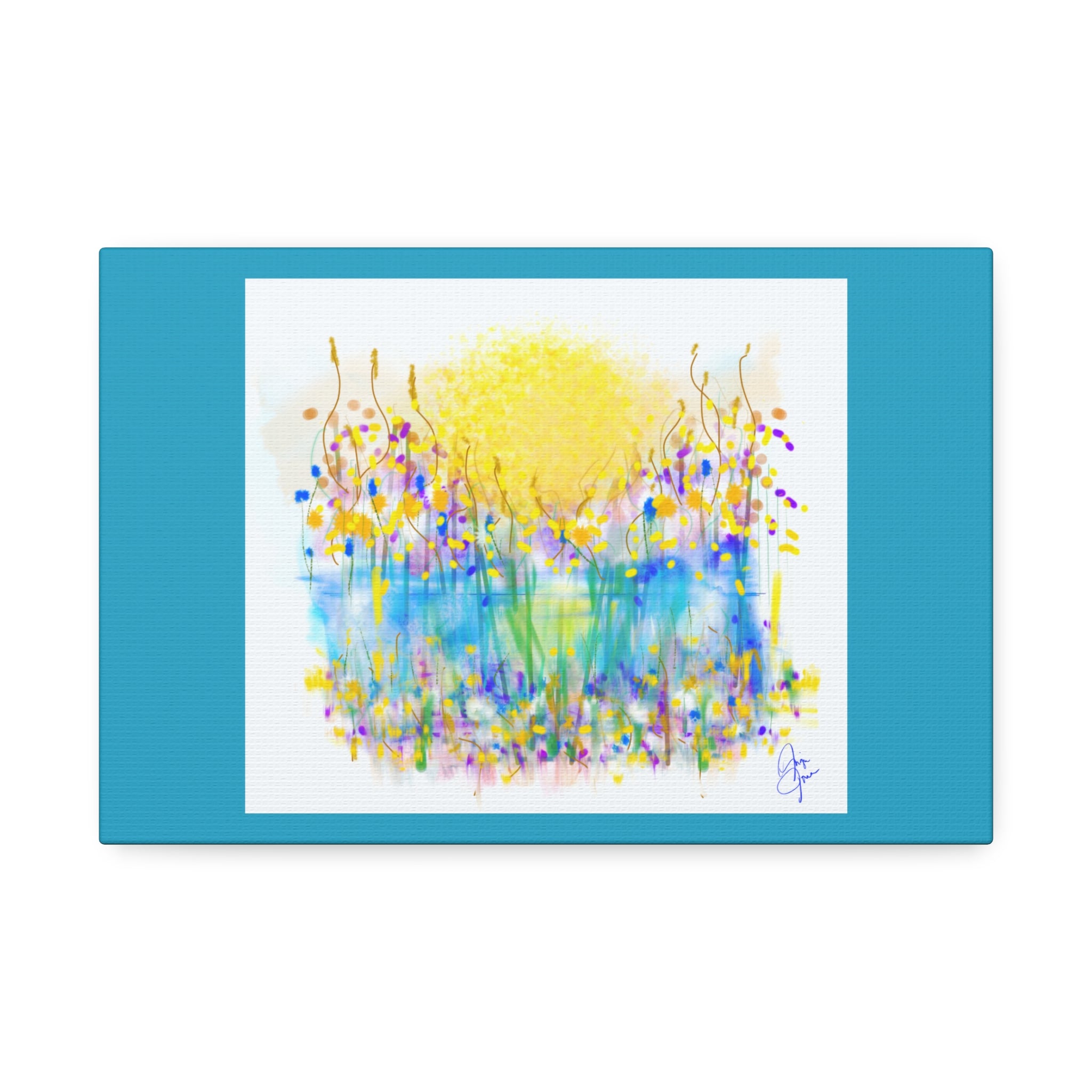 Sunburst Meadow Canvas Print — Vibrant Floral Wall Art