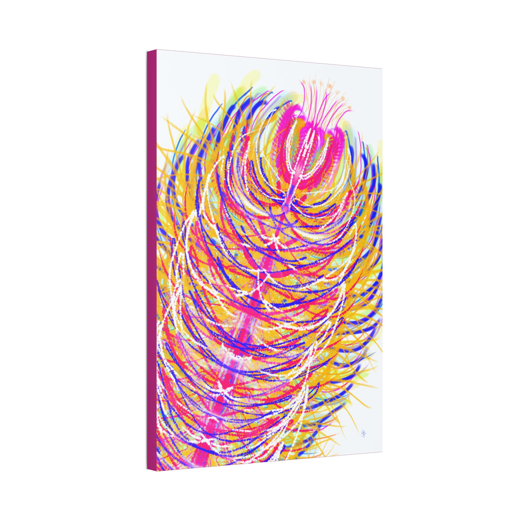 Colorful Feather Canvas Wall Art – Vibrant Abstract Plumage, Stretched 1.5"