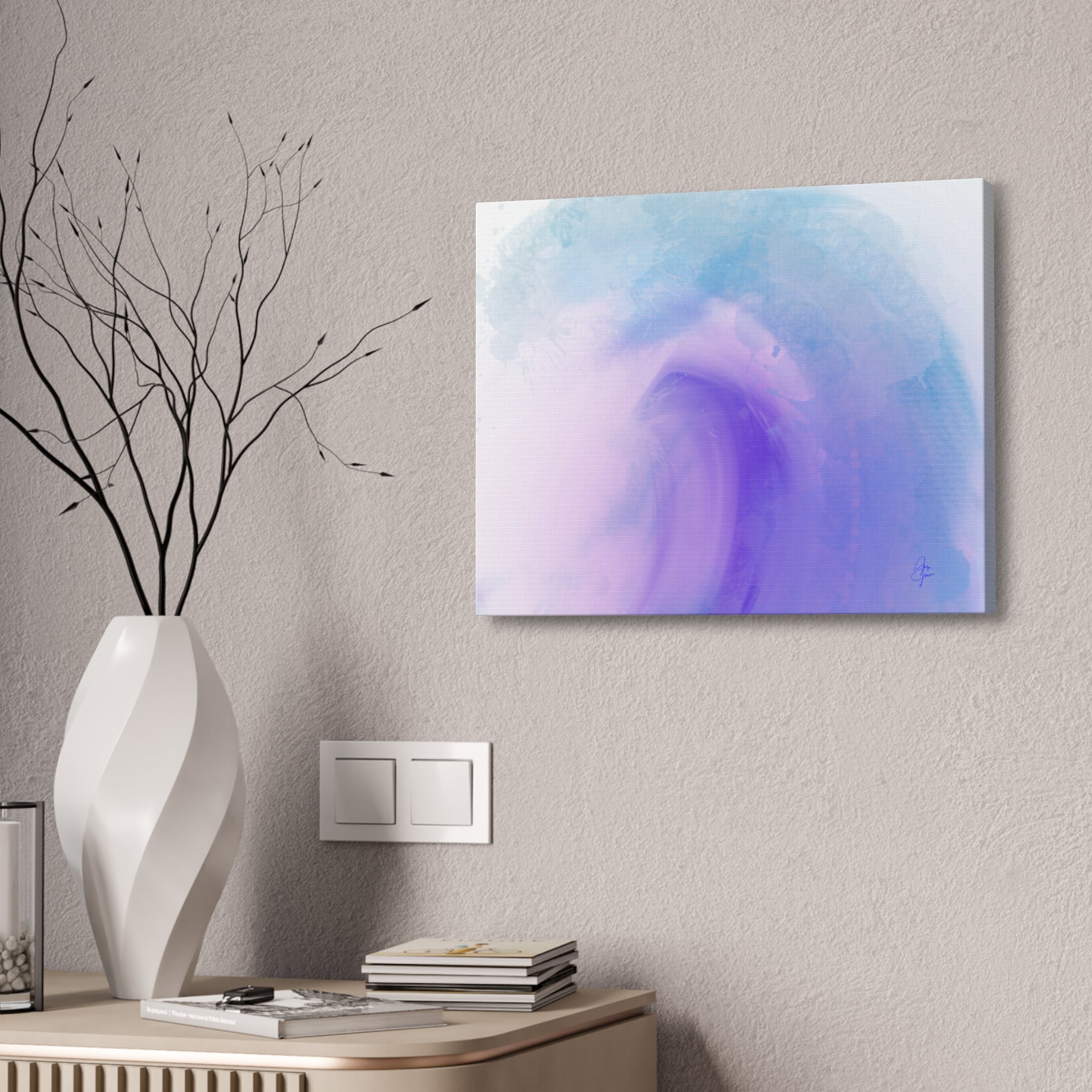 Abstract Lavender Wave Canvas Print — Stretched 1.5"