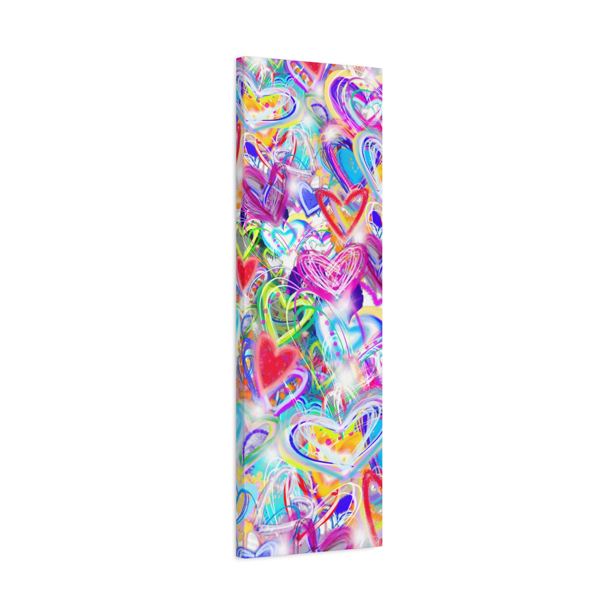 Colorful Heart Graffiti Matte Canvas
