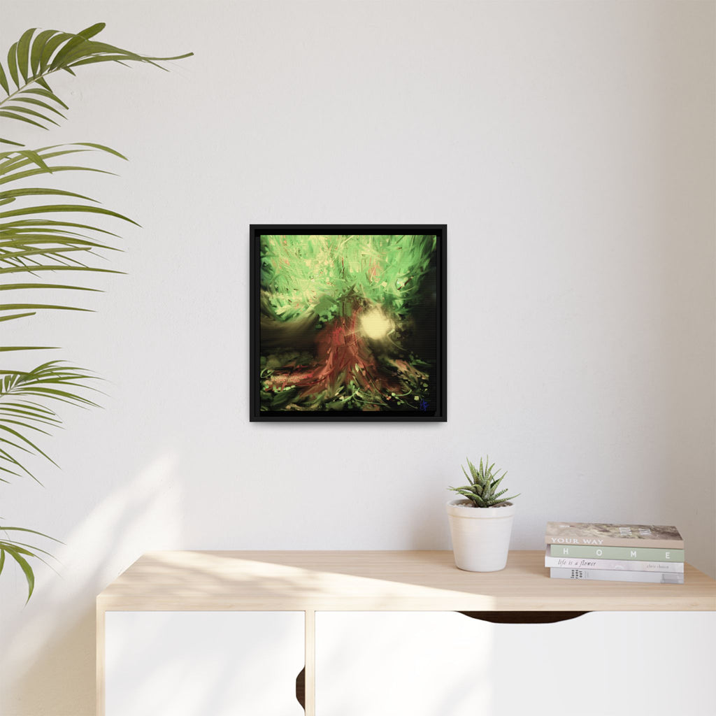 Sunset Tree Matte Canvas Framed Wall Art