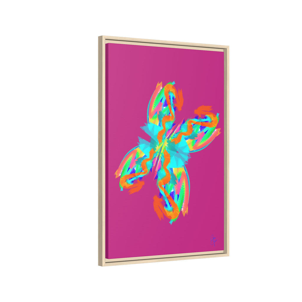 Framed Matte Canvas — Neon Abstract Butterfly Wall Art