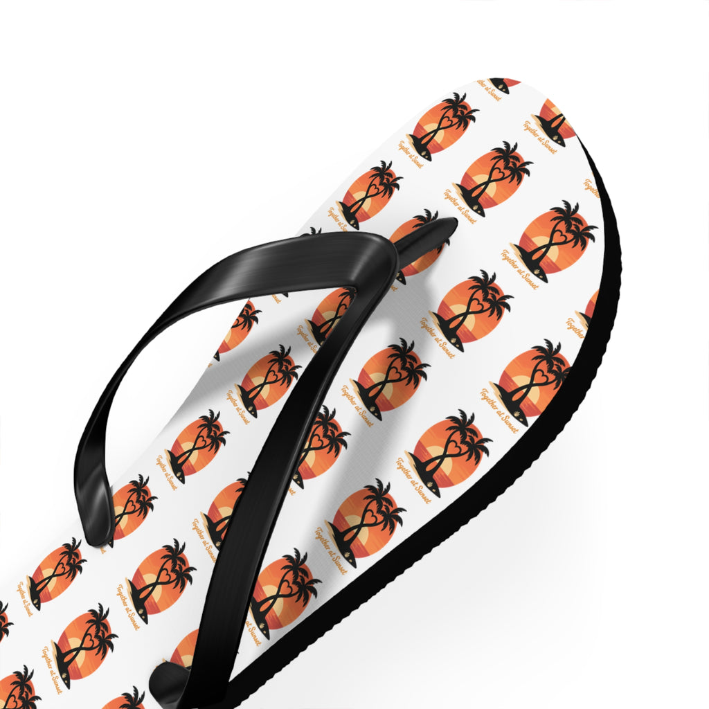 Palm Tree Sunset Flip Flops – Tropical Beach Pattern Sandals