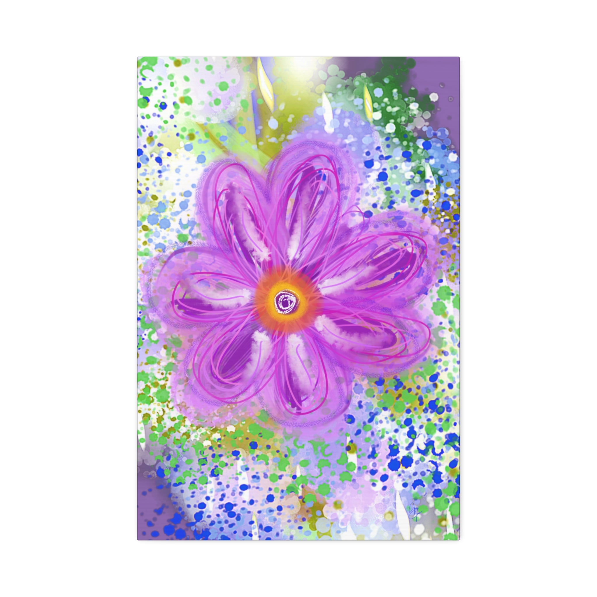 Purple Bloom Floral Canvas - Stretched 1.5" Wall Art