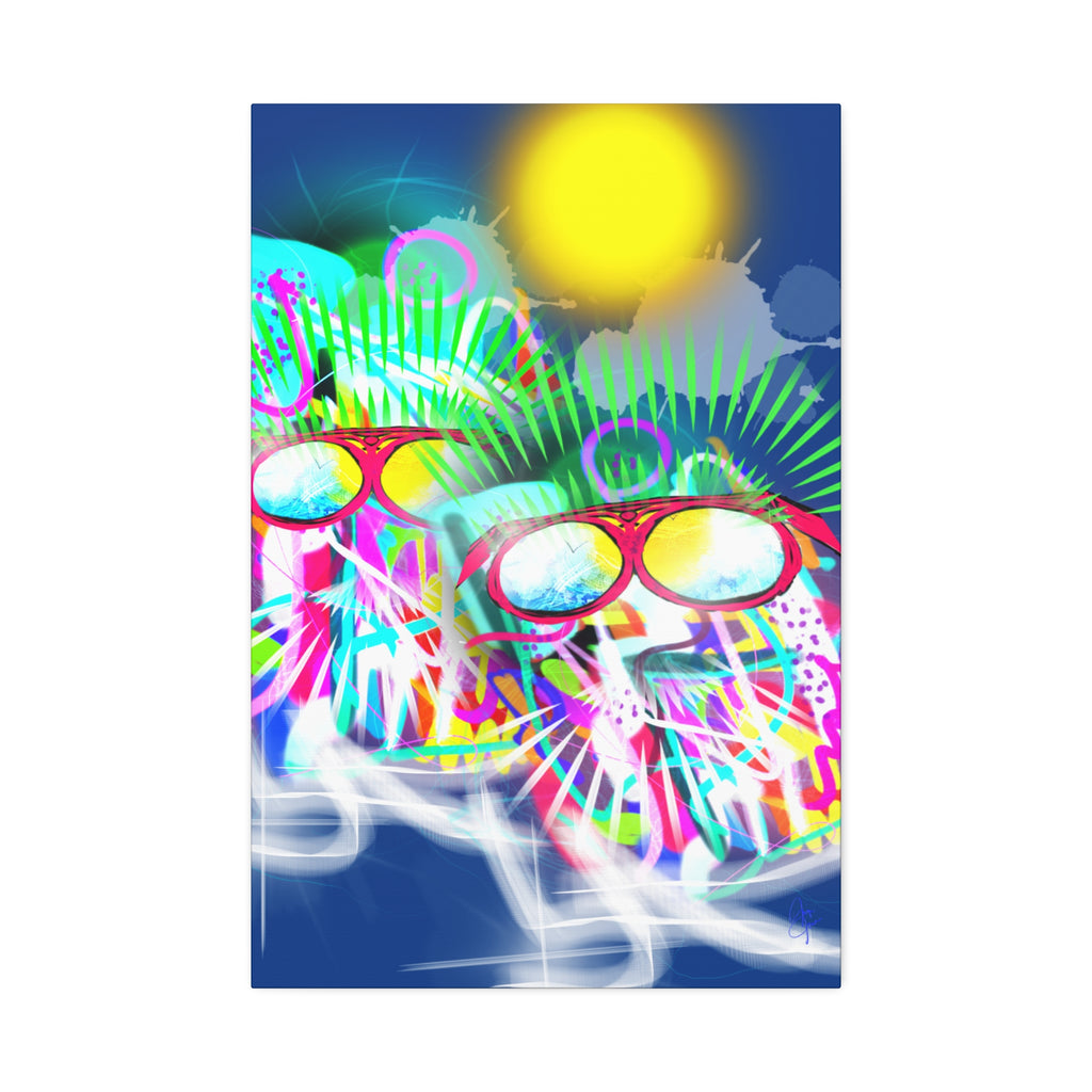 Neon Graffiti Beach Bumbs Canvas