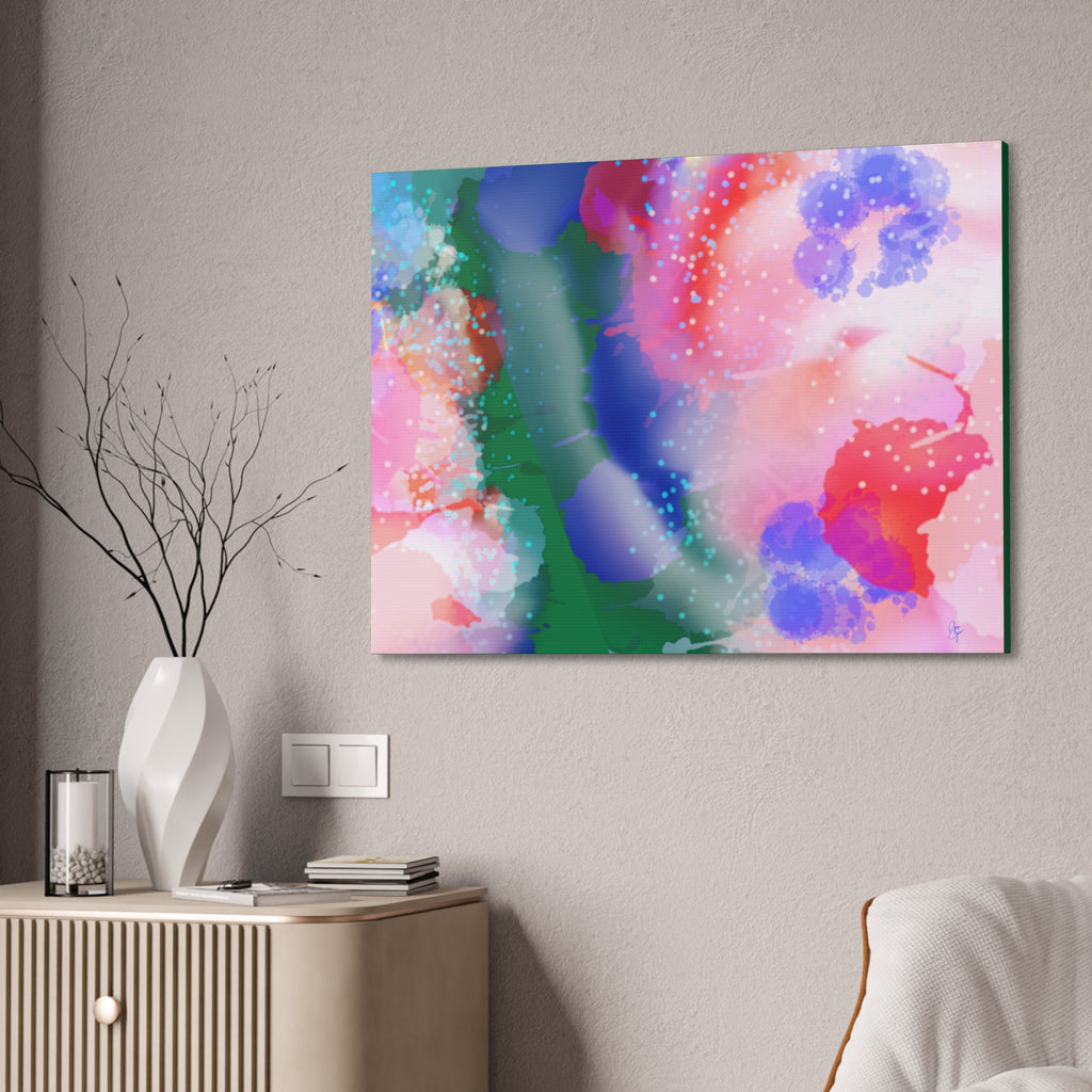 Abstract Pink Watercolor Canvas Wall Art - Stretched 1.5"