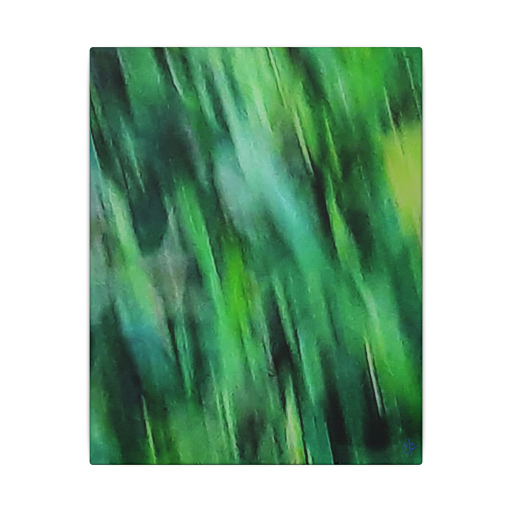 Green Abstract Blur Canvas Wall Art — Vibrant Nature-Inspired Matte Print