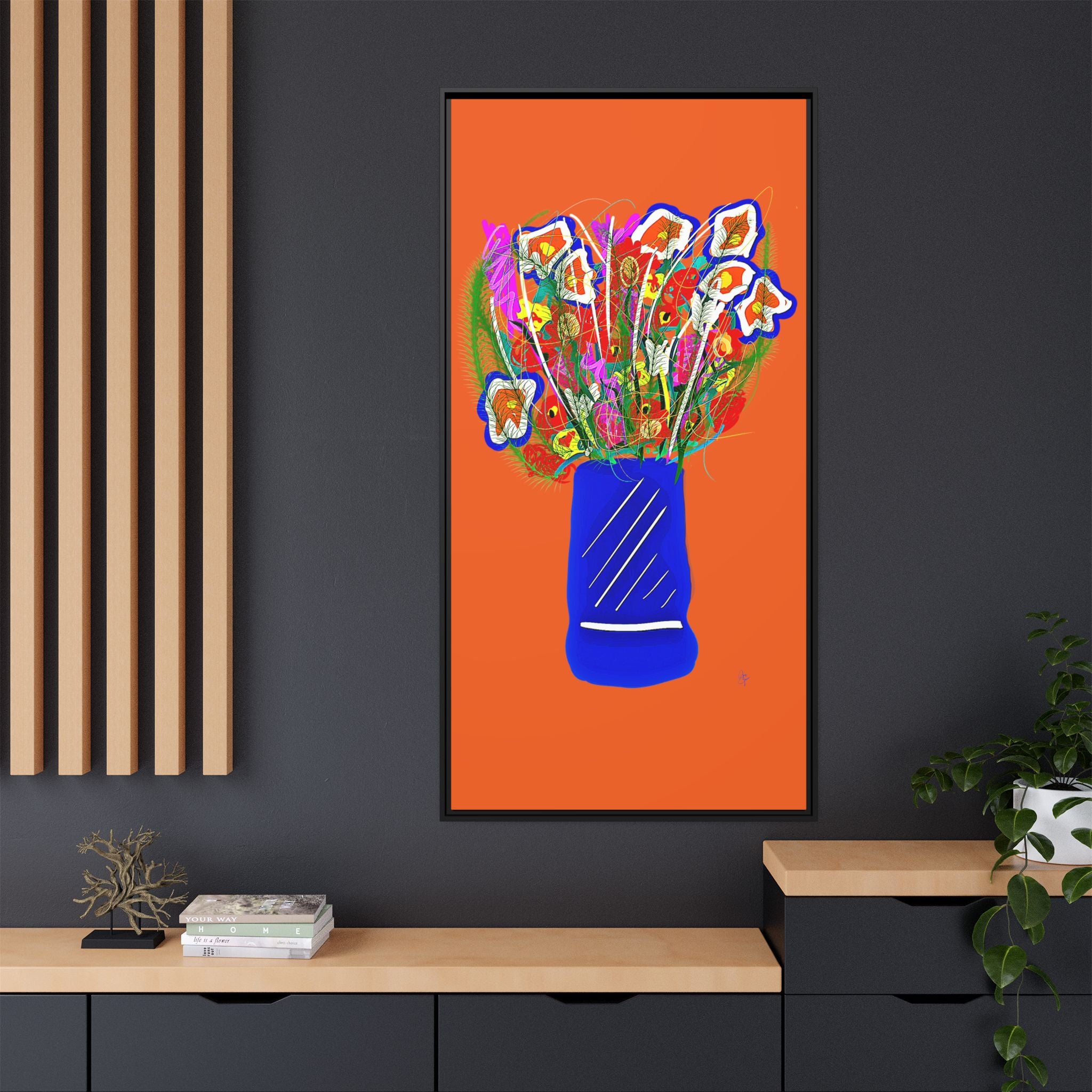 Floral Bouquet Matte Canvas Print — Framed Wall Art