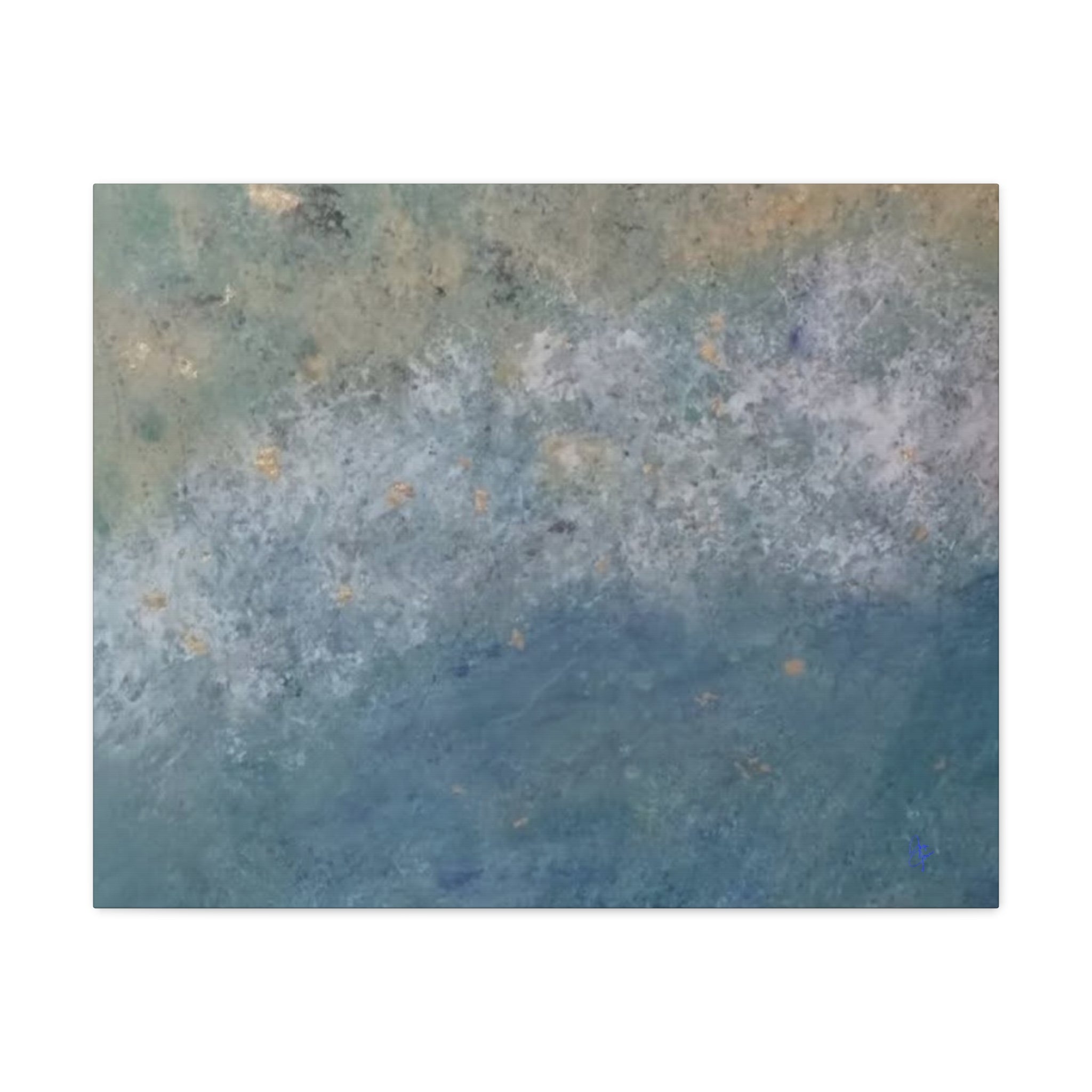 Abstract Ocean Blue Matte Canvas Print — Textured Coastal Wall Art, Stretched 1.25"