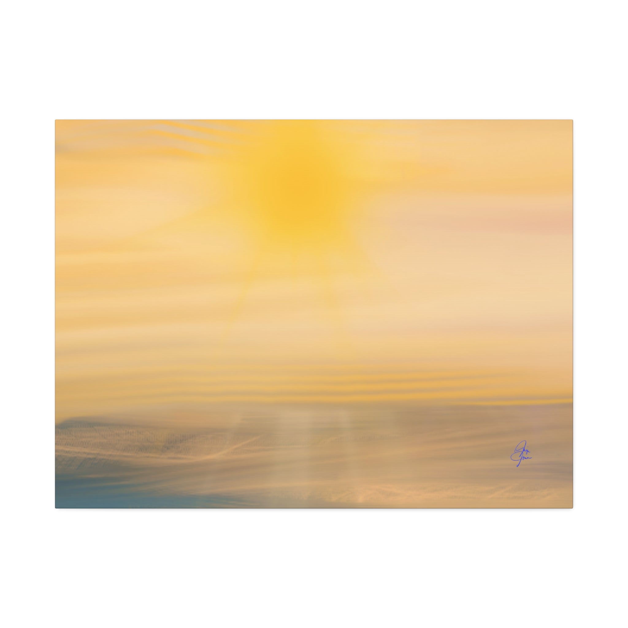 Golden Sunrise Canvas Wall Art – Tranquil Coastal Landscape, Stretched 1.5"