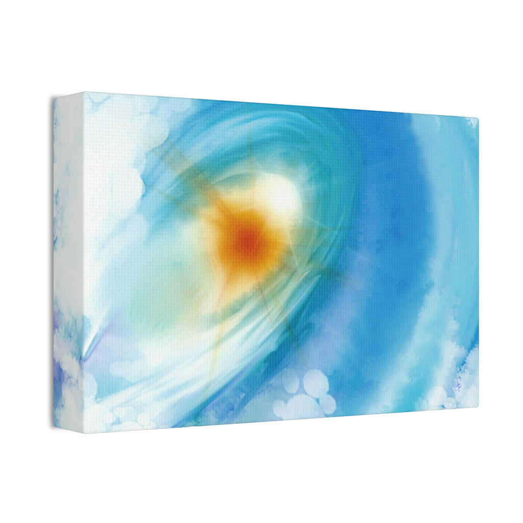 Abstract Ocean Vortex Canvas Print — Blue Swirl Wall Art