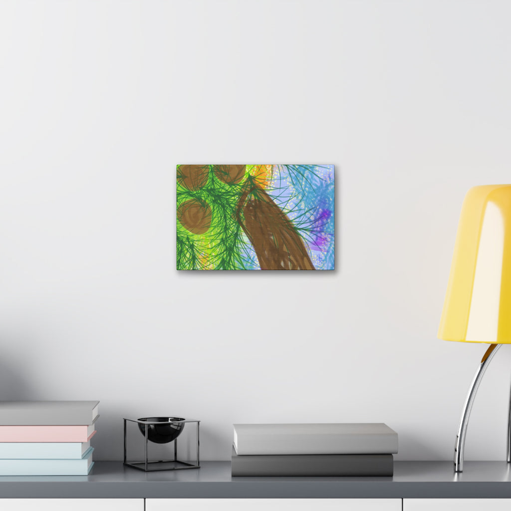 Abstract Palm Tree Canvas Print — Colorful Stretched Wall Art (1.5" Depth)