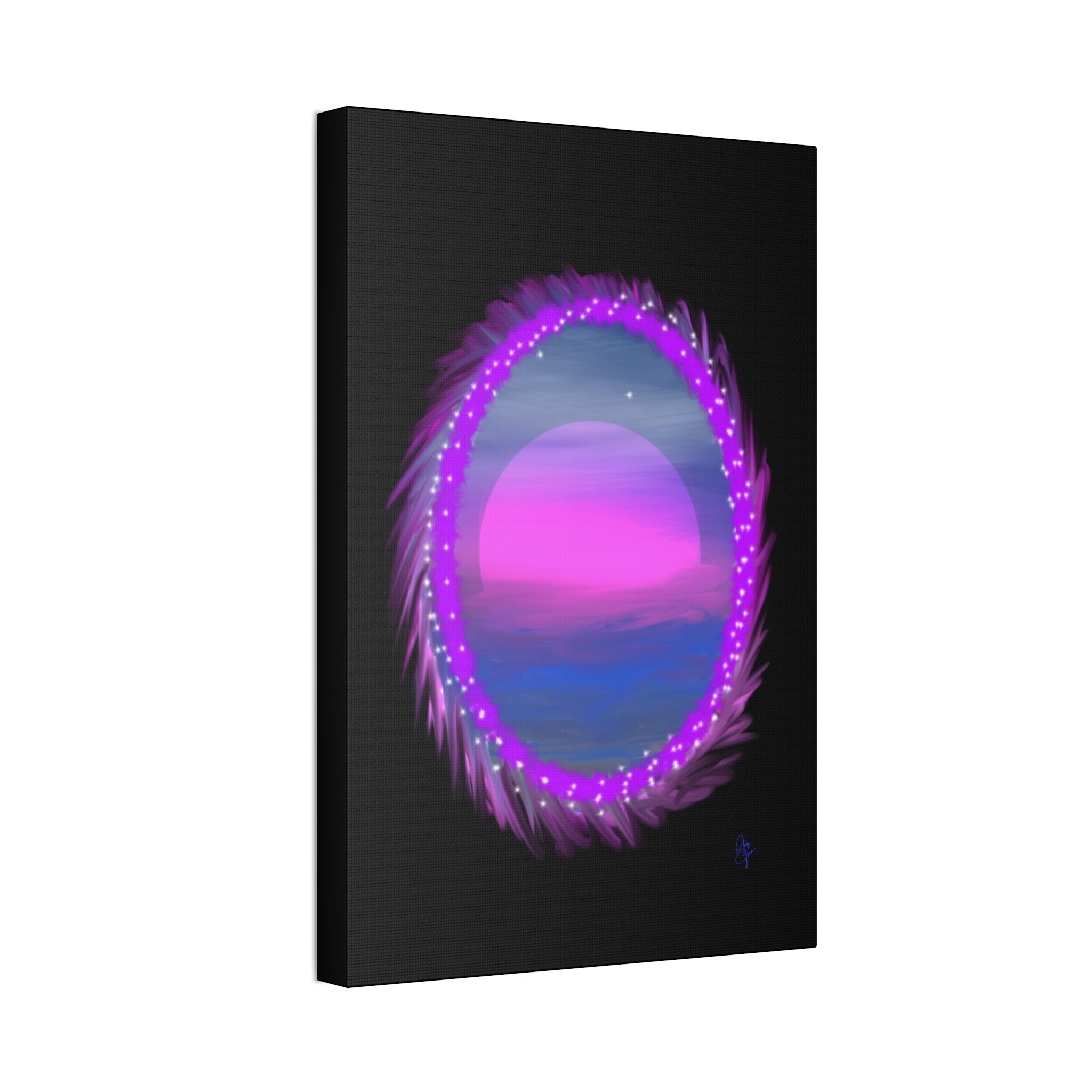 Stretched Canvas - Neon Dream Portal Sunset Wall Art
