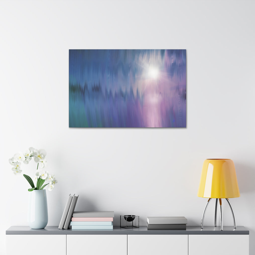 Abstract Dawn Canvas Art – Purple & Blue Gradient Stretched Canvas