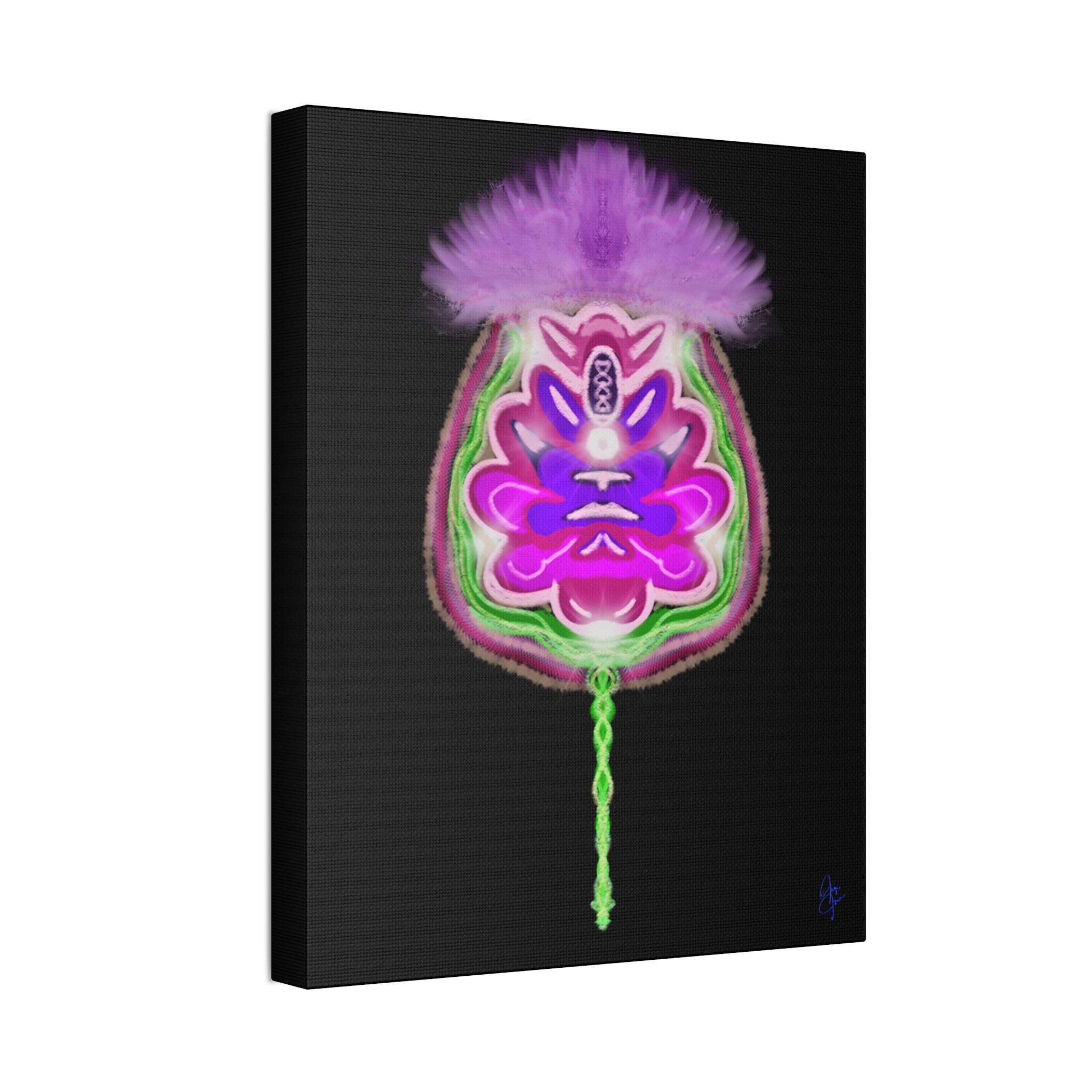 Abstract Purple Floral Canvas Wall Art — Stretched 1.5"