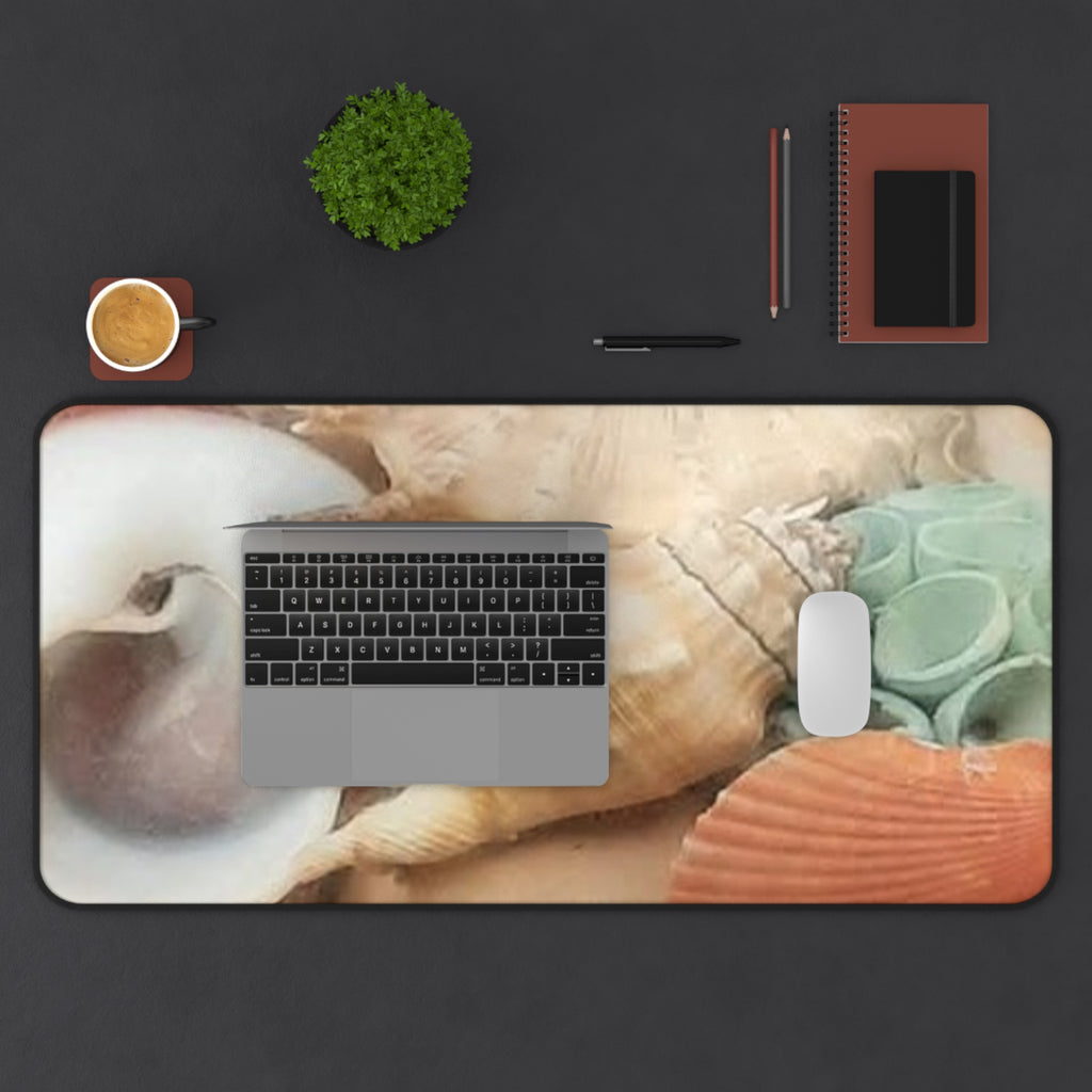 Seashell Beach Desk Mat — Coastal Shells Mouse Pad for Office & Home