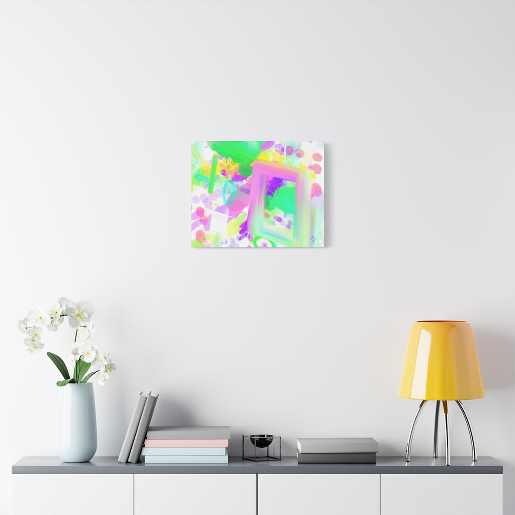 Abstract Pastel Splash Canvas Print — Bright Neon Frame Wall Art