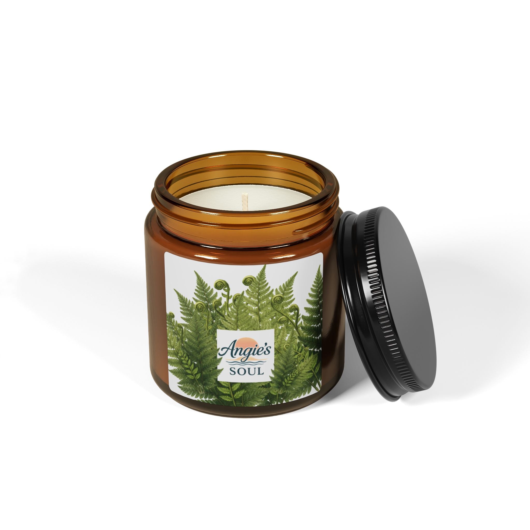 Fern & Fresh Soy Candle — Amber Jar Scented Candle (Angie’s Soul)