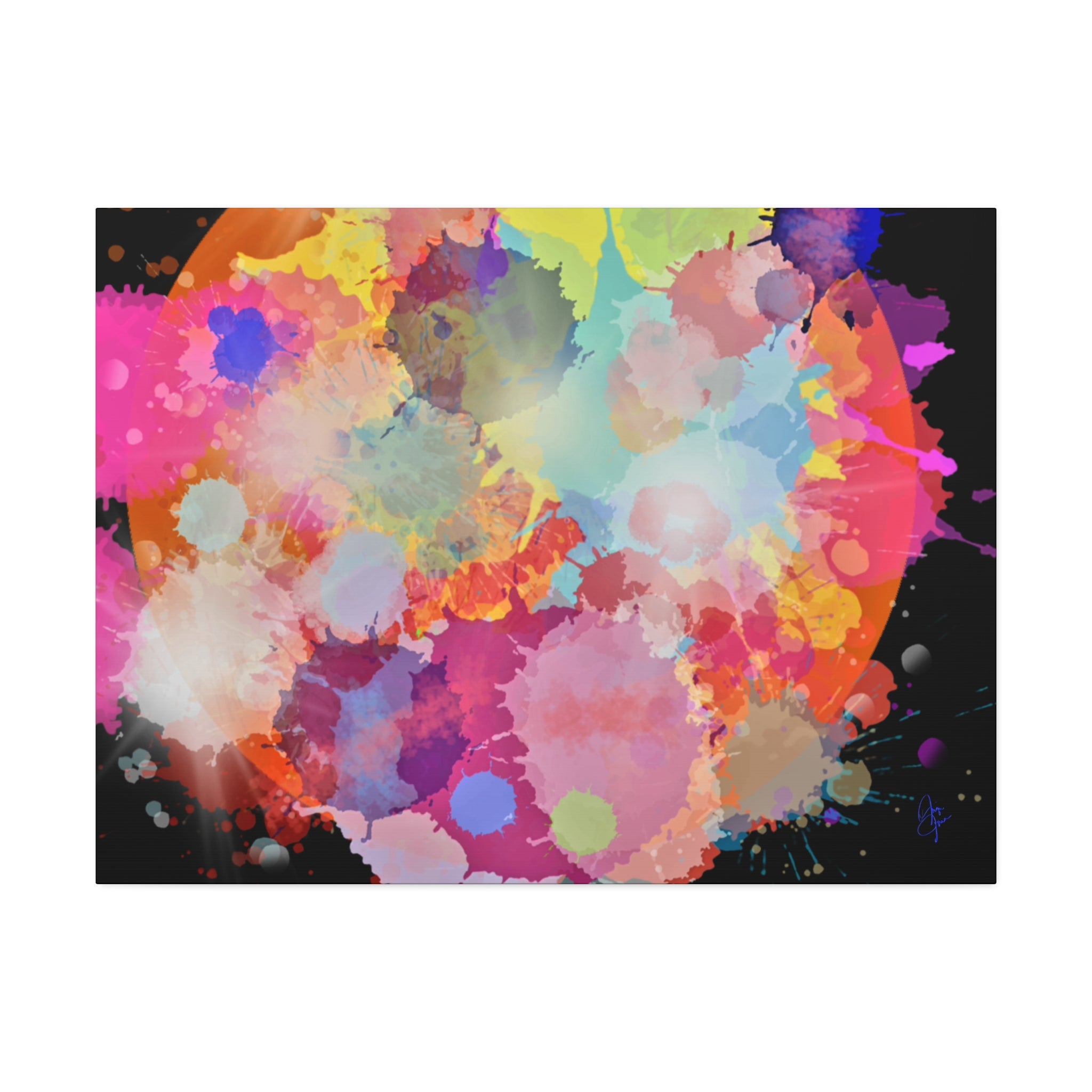 Abstract Color Splash Canvas Print — Vibrant Watercolor Ink Splash Wall Art