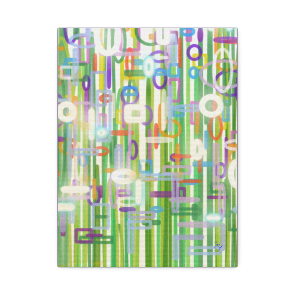 Contemporary Flower Garden Canvas Stretched 1.5"