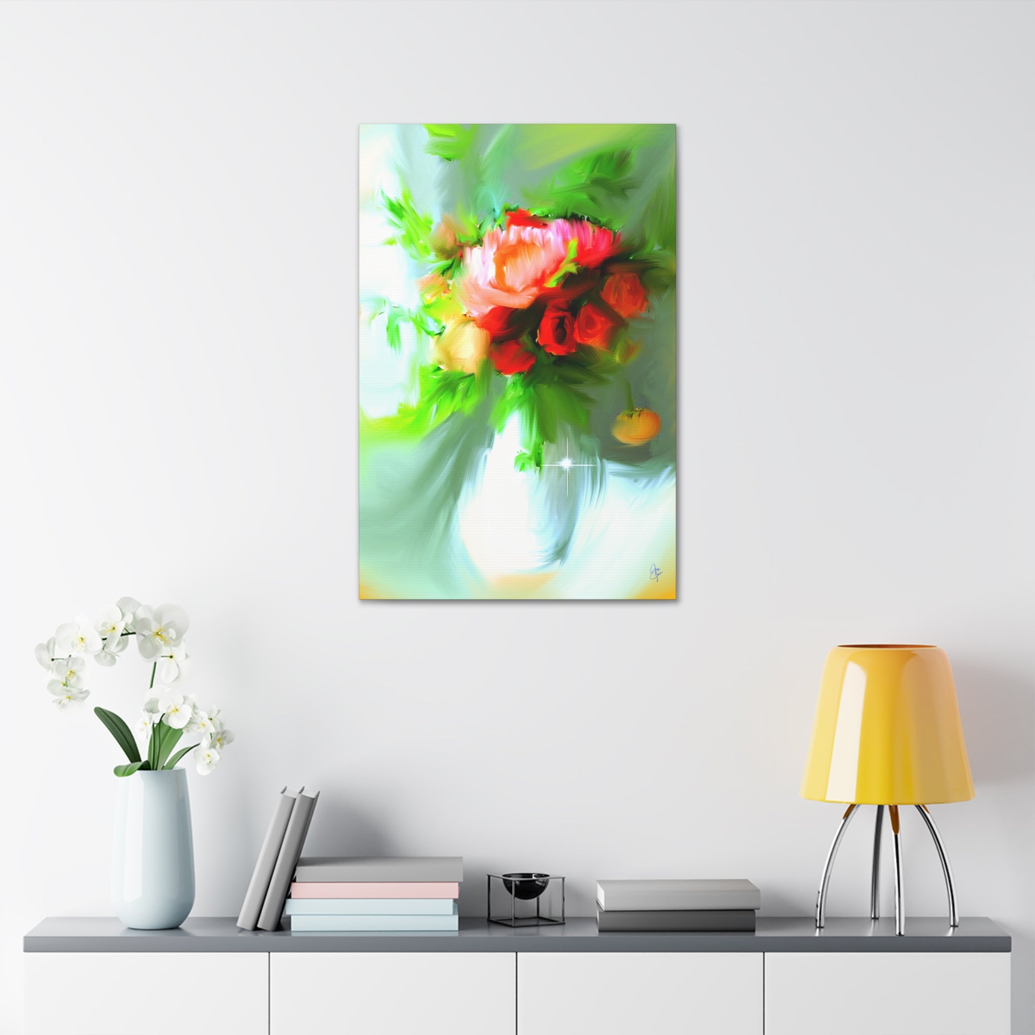 Vibrant Floral Bouquet Canvas Wall Art — Stretched 1.5"