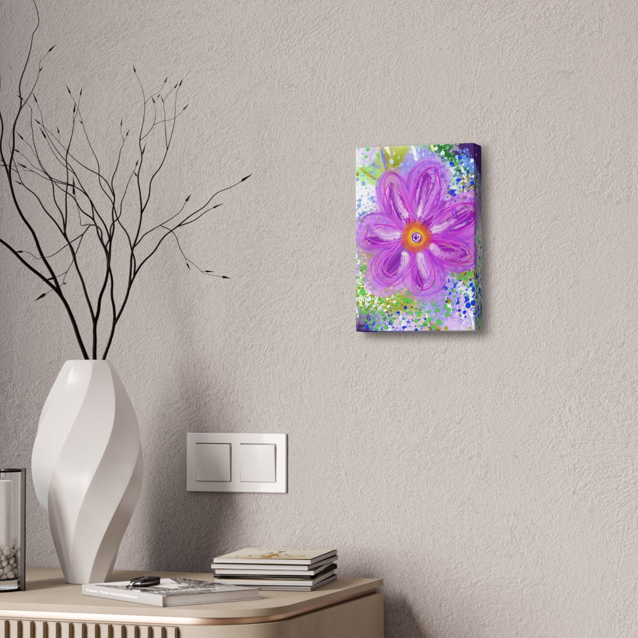 Purple Bloom Floral Canvas - Stretched 1.5" Wall Art
