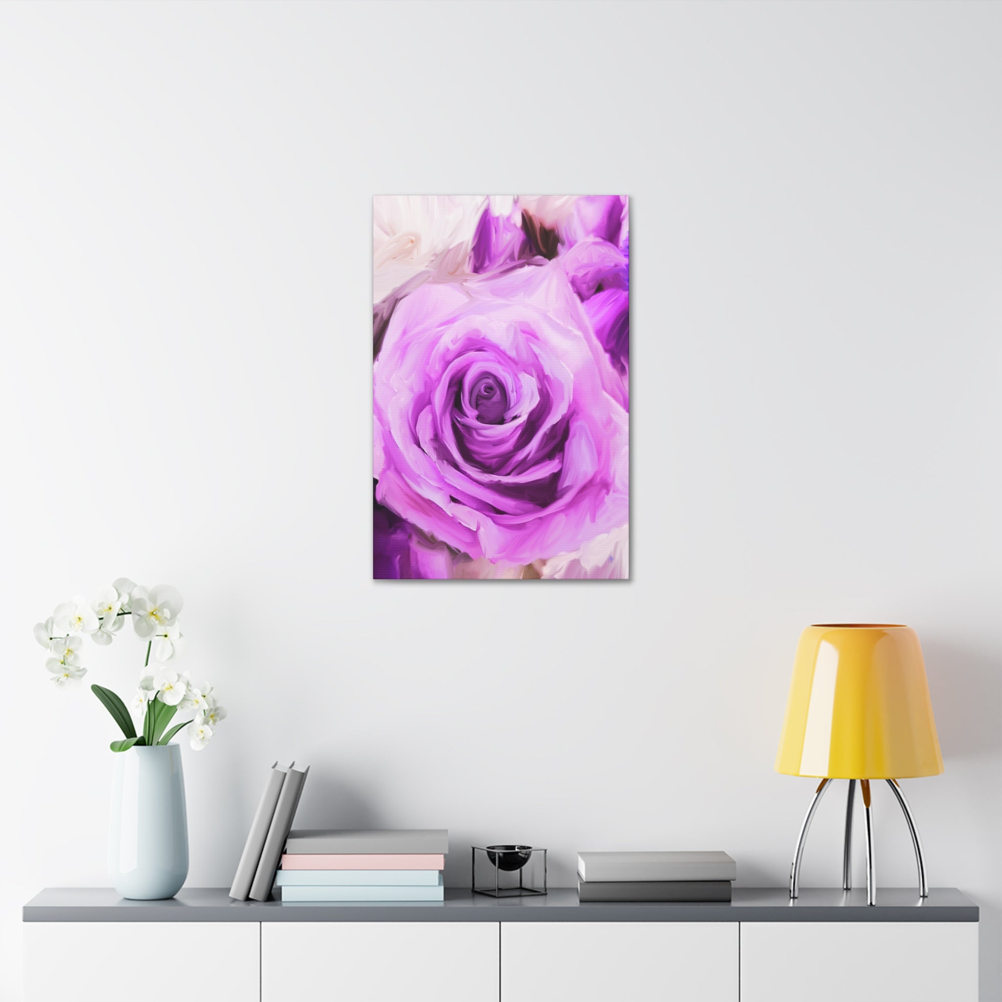 Lavender Rose Abstract Canvas Print — Stretched 1.5" Wall Art