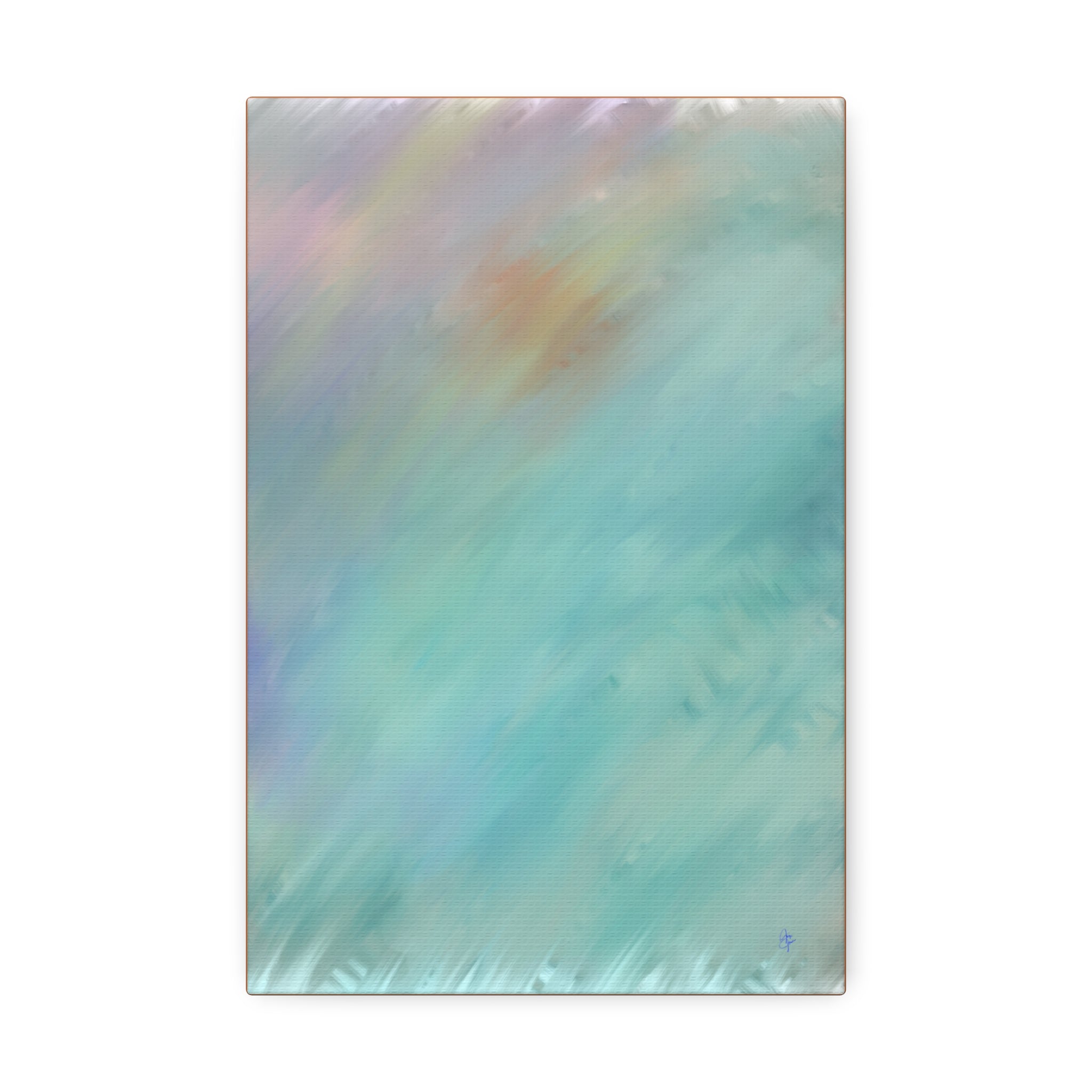 Abstract Teal Watercolor Canvas Print — Stretched 1.5" Edge
