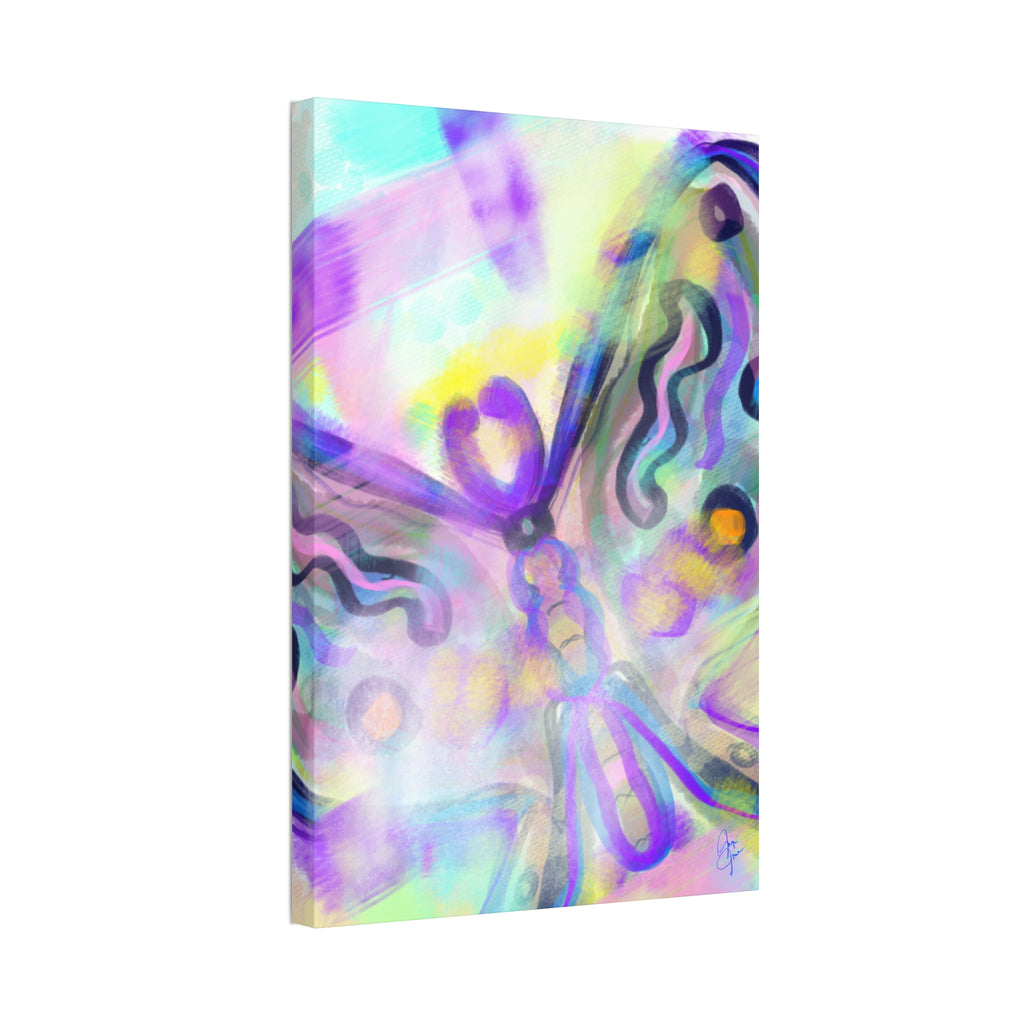 Abstract Pastel Butterfly Canvas — Stretched 1.5" Wall Art